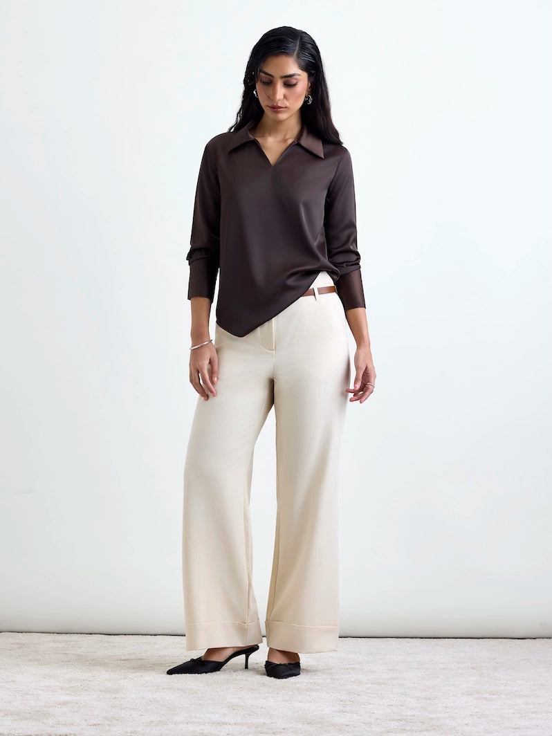LustraSatin™ Shirt- Dark Chocolate