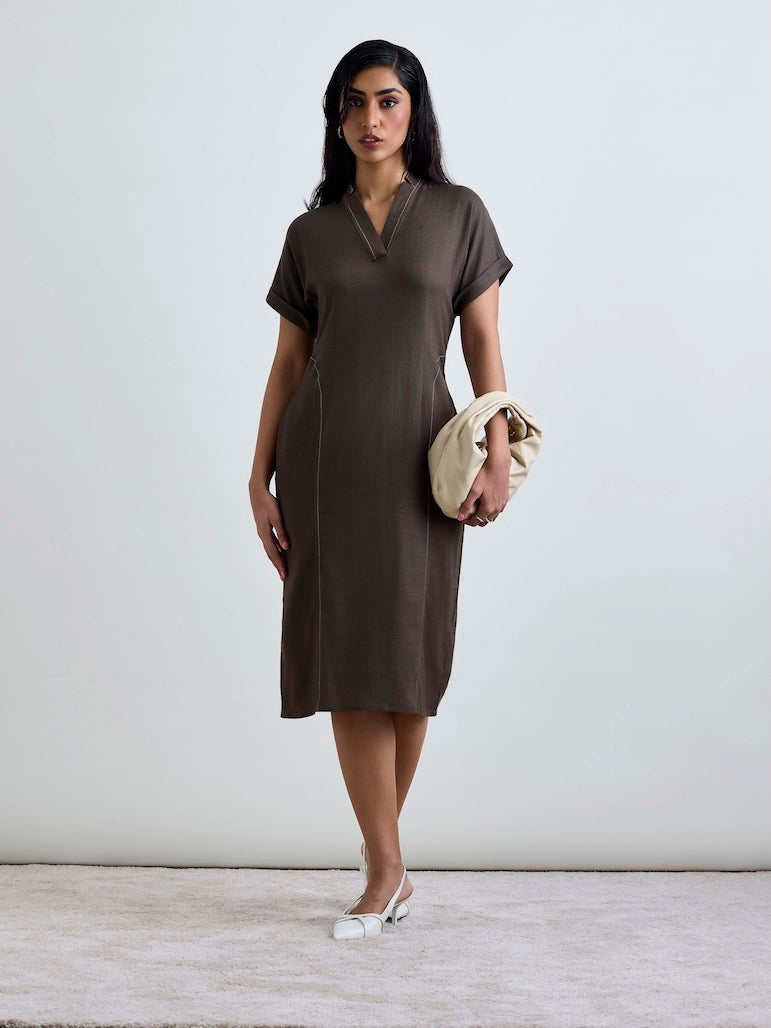 Madlyn AirLinen™ Midi Dress - Olive