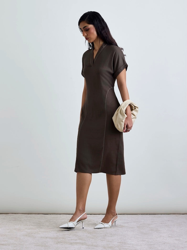 Madlyn AirLinen™ Midi Dress - Olive