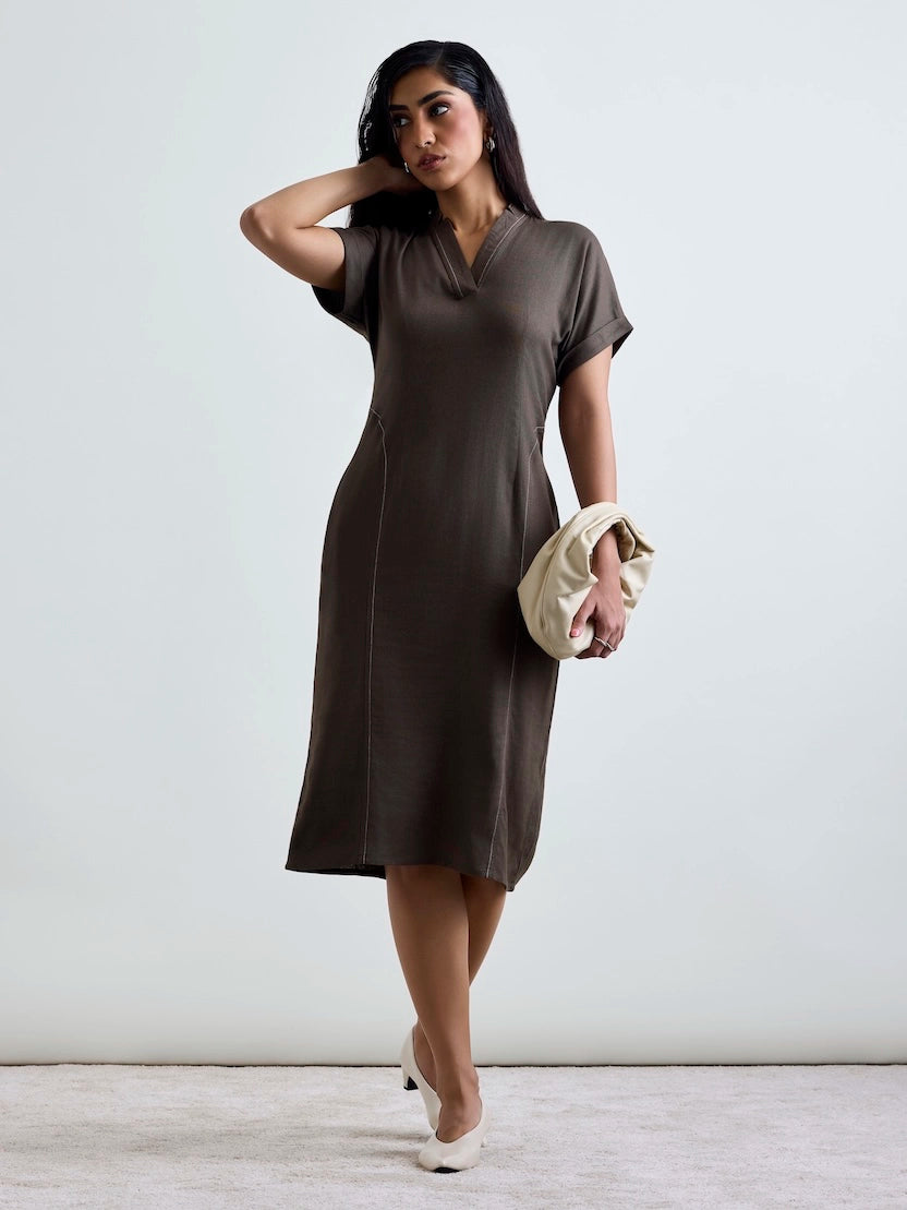 Madlyn AirLinen™ Midi Dress - Olive
