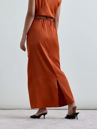 Fia LustraSatin™ Skirt - Burnt Orange