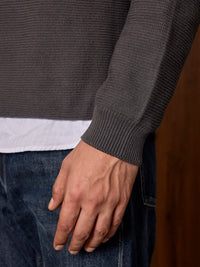 Textured Knit Pullover - Slate Grey