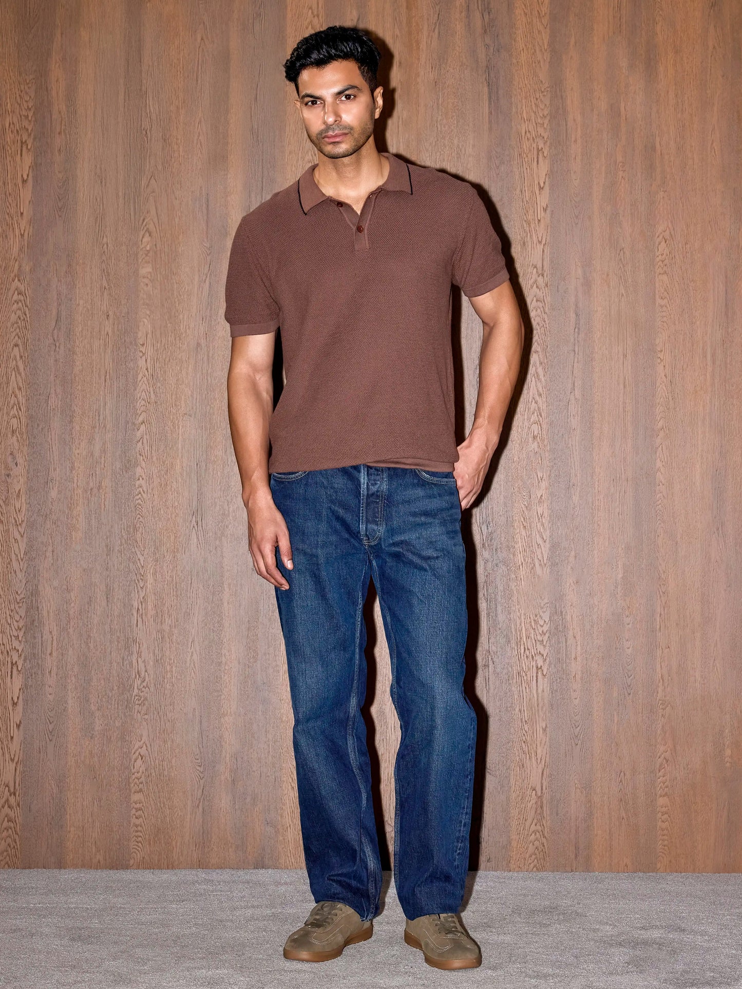 Courtside Cotton Polo Regular Fit - Hazlenut