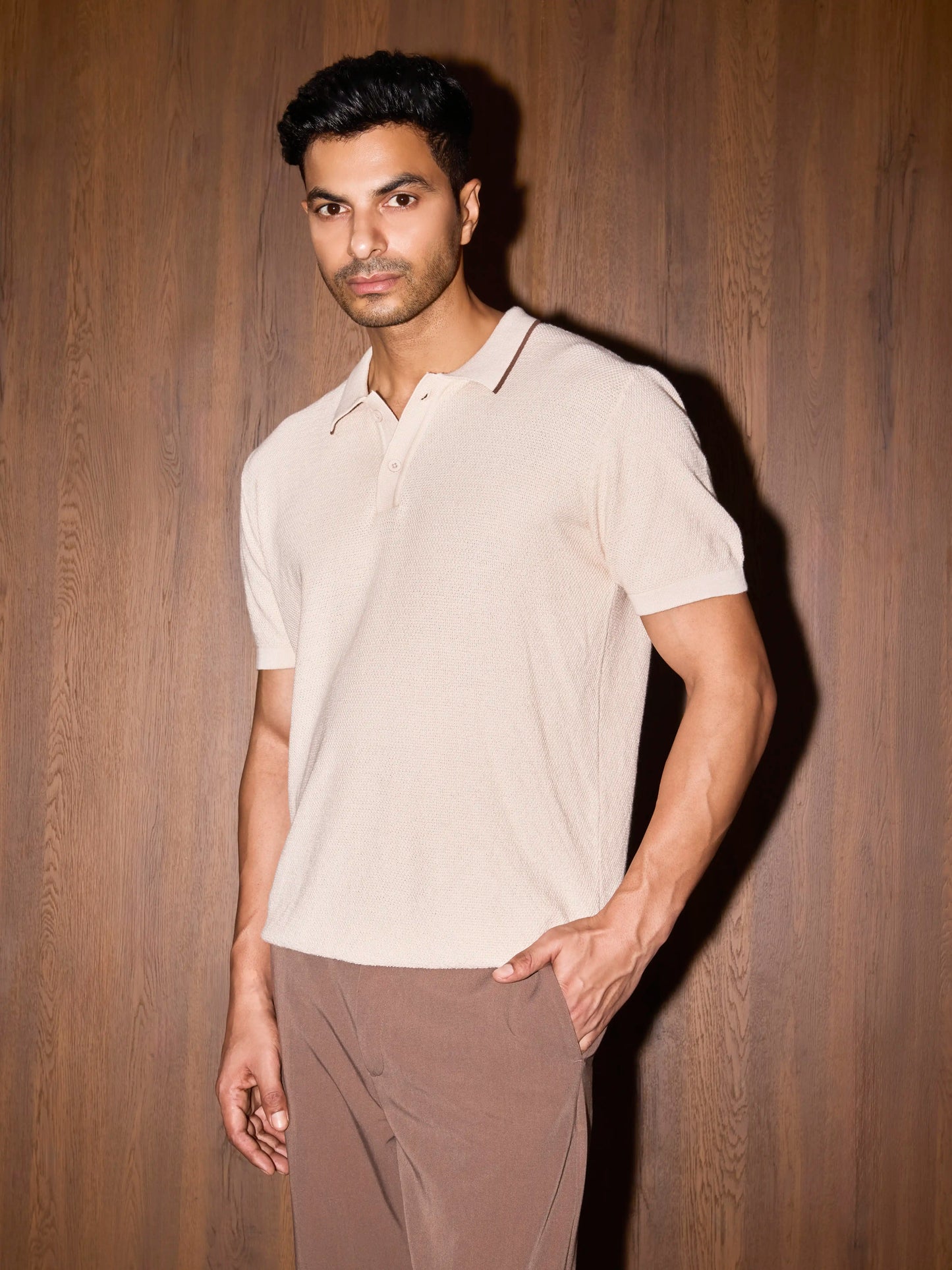 Courtside Cotton Polo Regular Fit - Cream