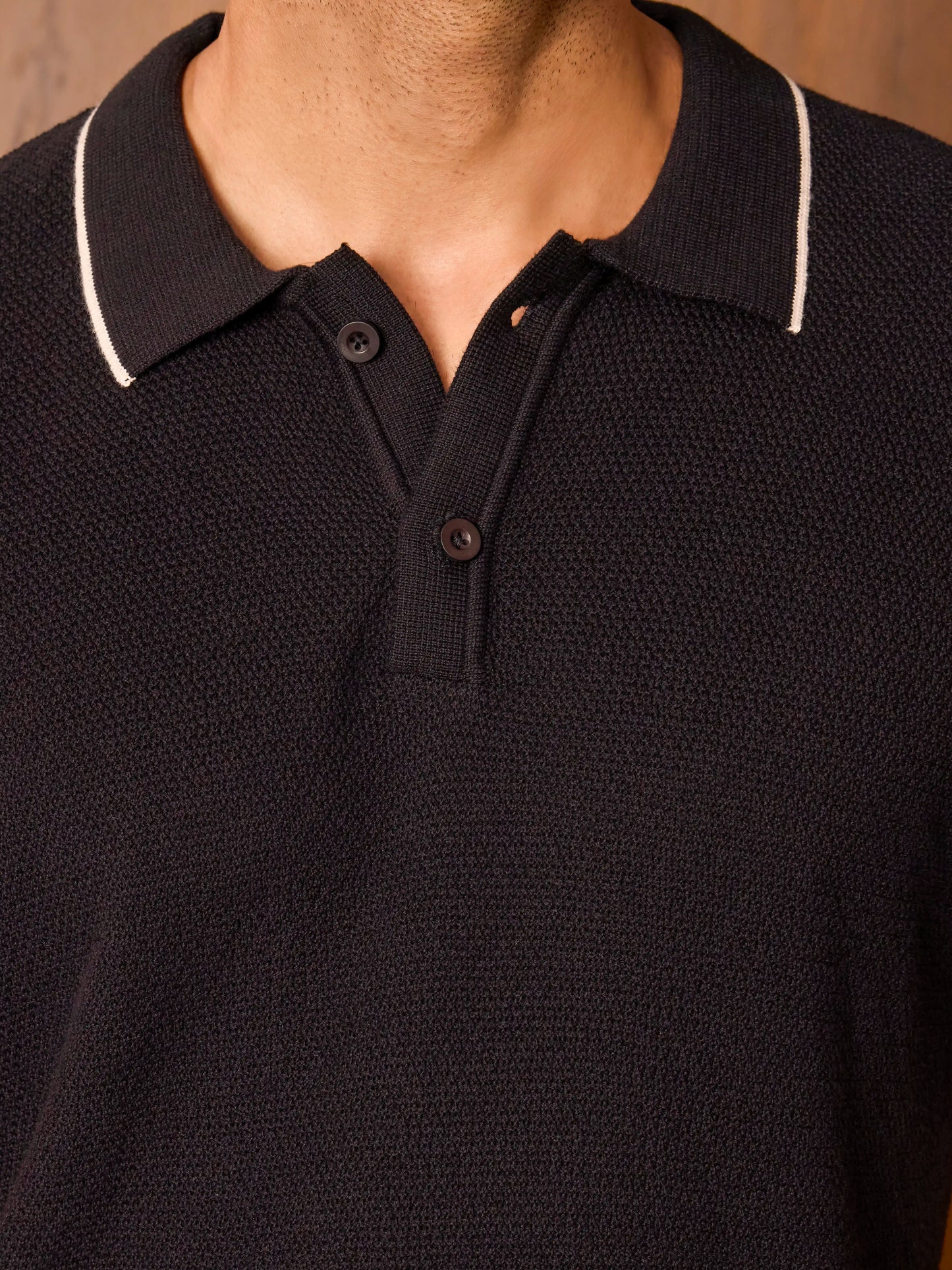 Courtside Cotton Polo Regular Fit - Black