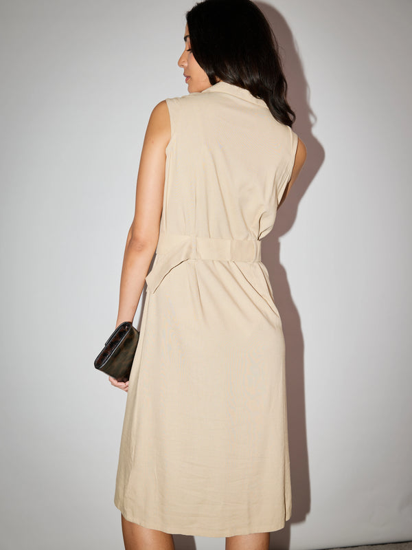 AirLinen ™ Trench Coat Dress - Beige