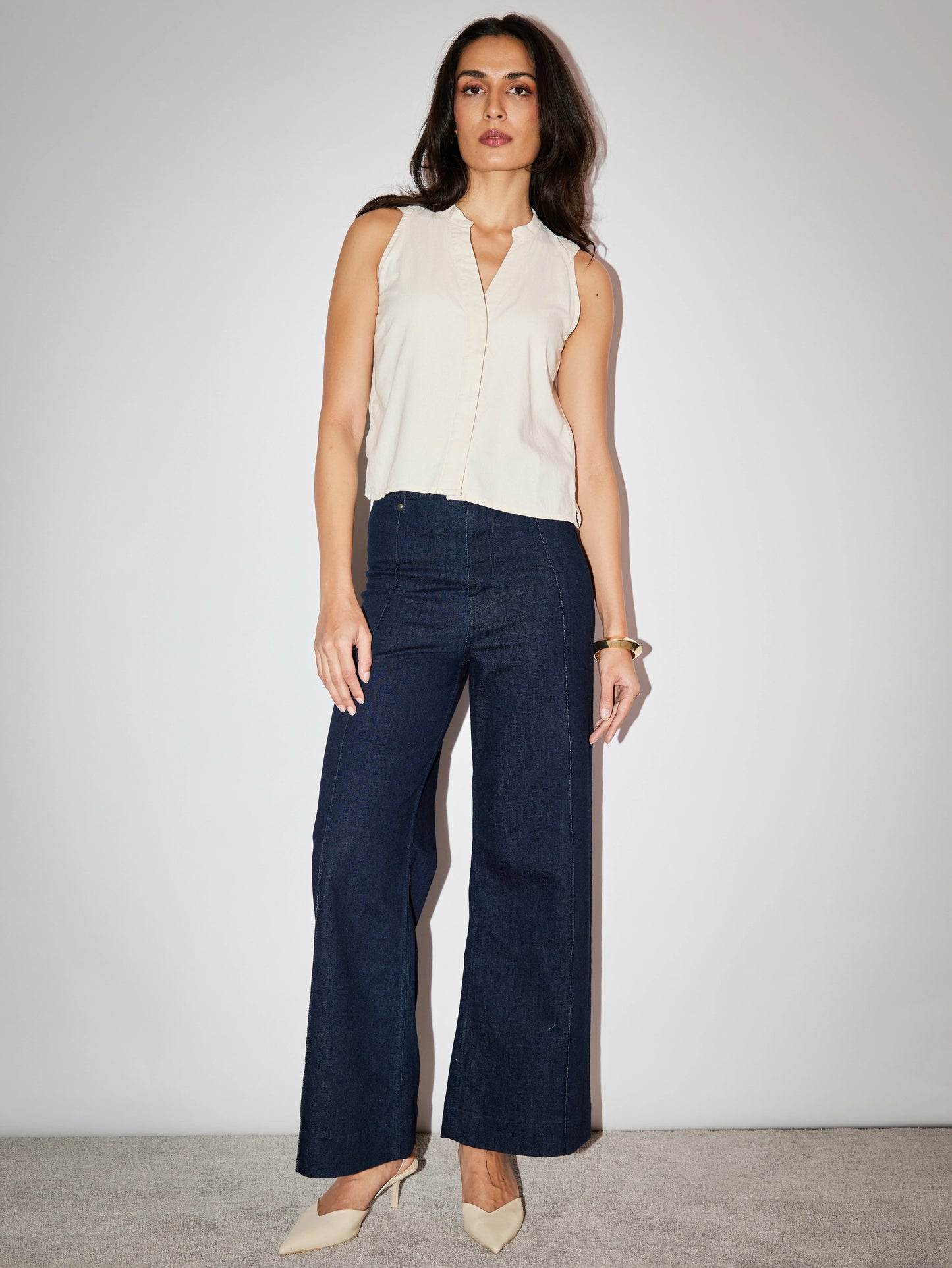 Sora Linen Top - Cream