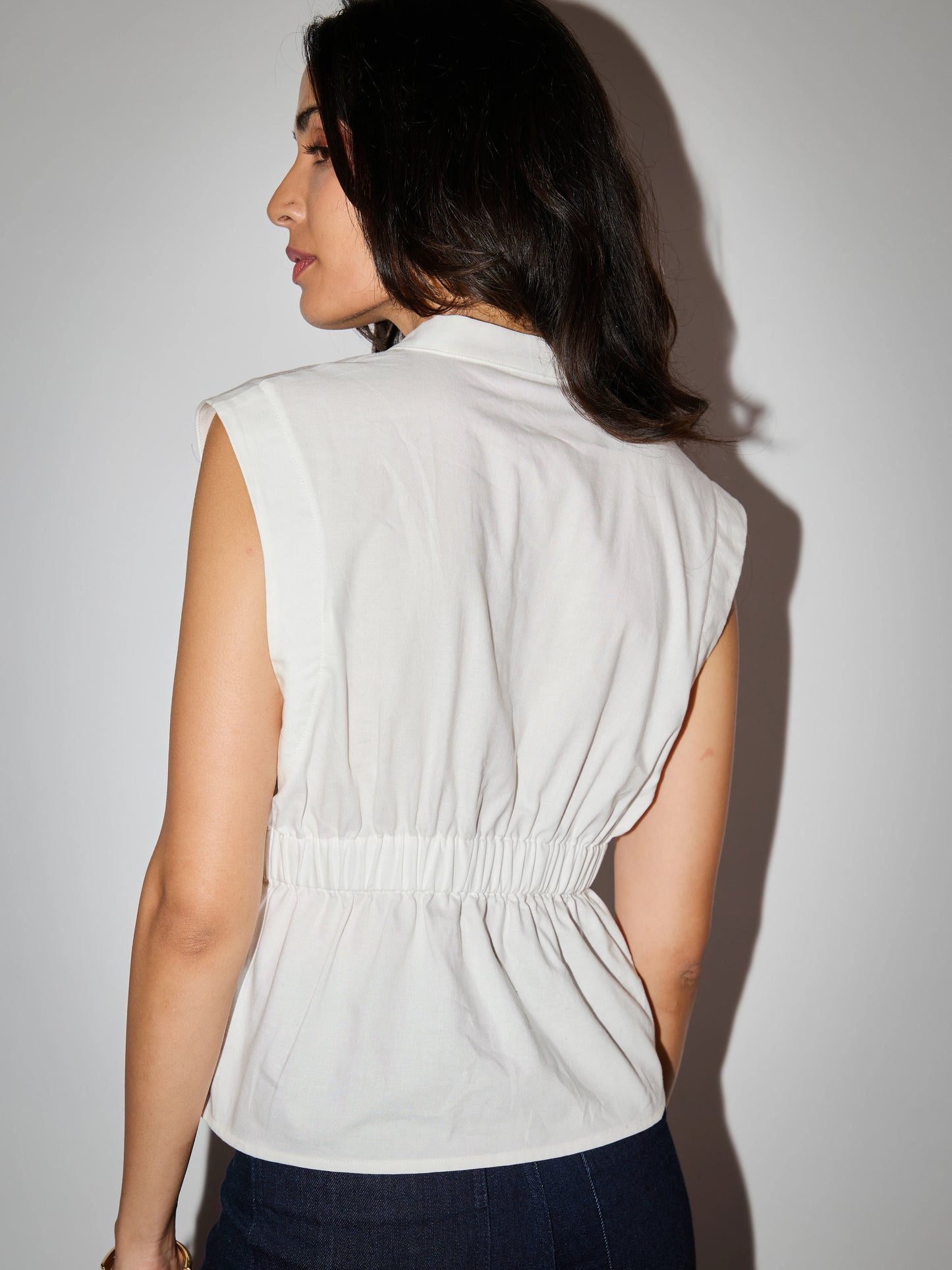 Florence Linen Top - White