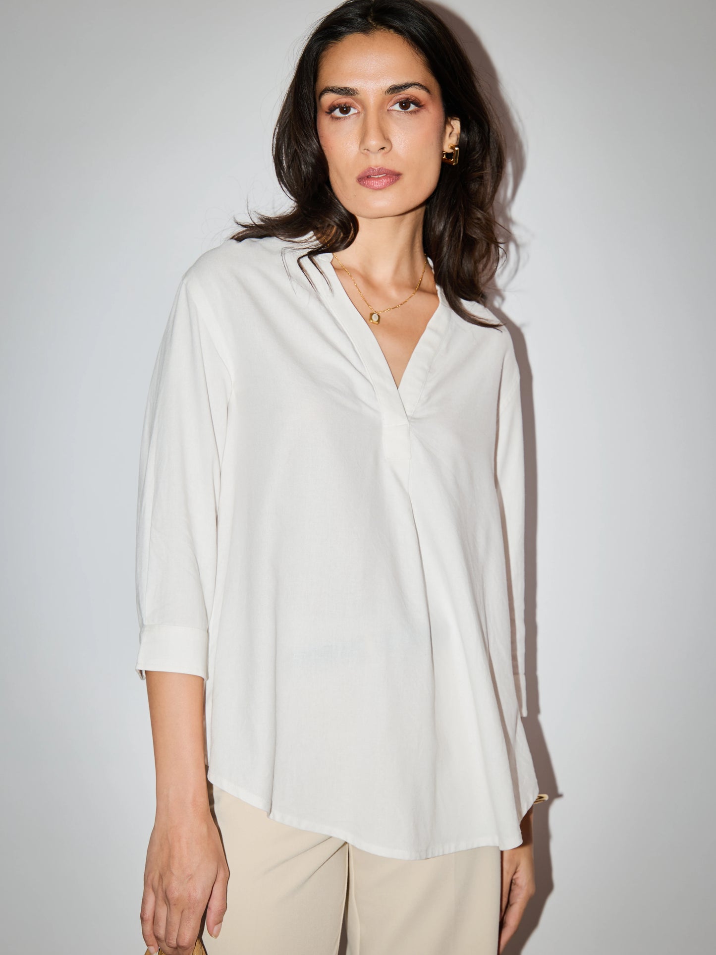 Kayla Linen Blouse - White