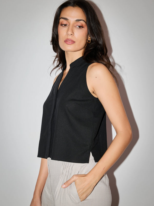 Sora AirLinen™  Top - Black