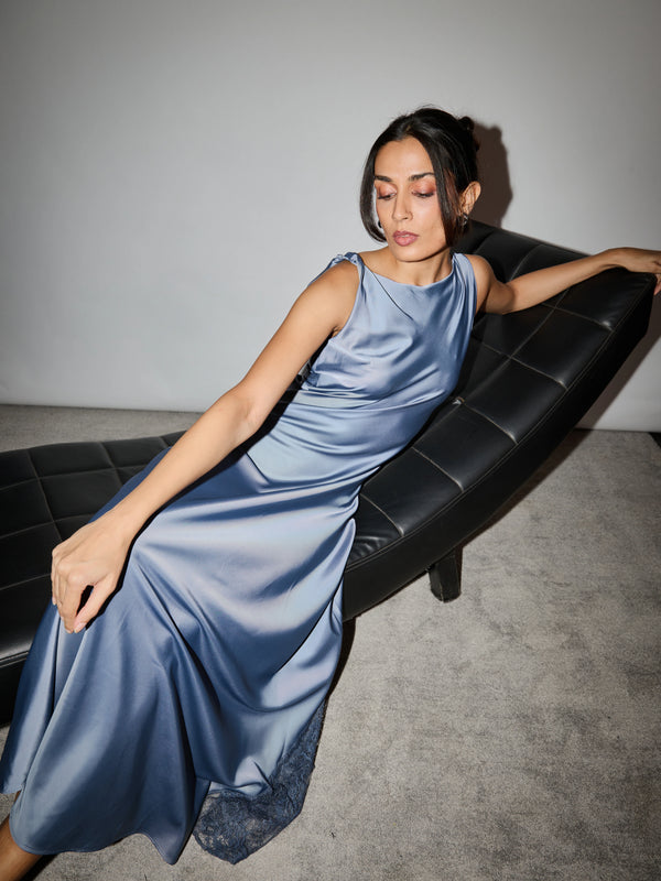 Soirée Slip Dress - Sapphire