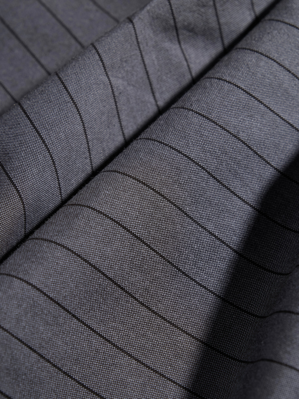 Grey Pinstripe Cotton Oxford Shirt - Slim Fit