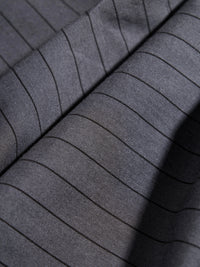 Grey Pinstripe Cotton Oxford Shirt - Slim Fit