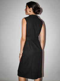 AirLinen ™ Trench Coat Dress - Black