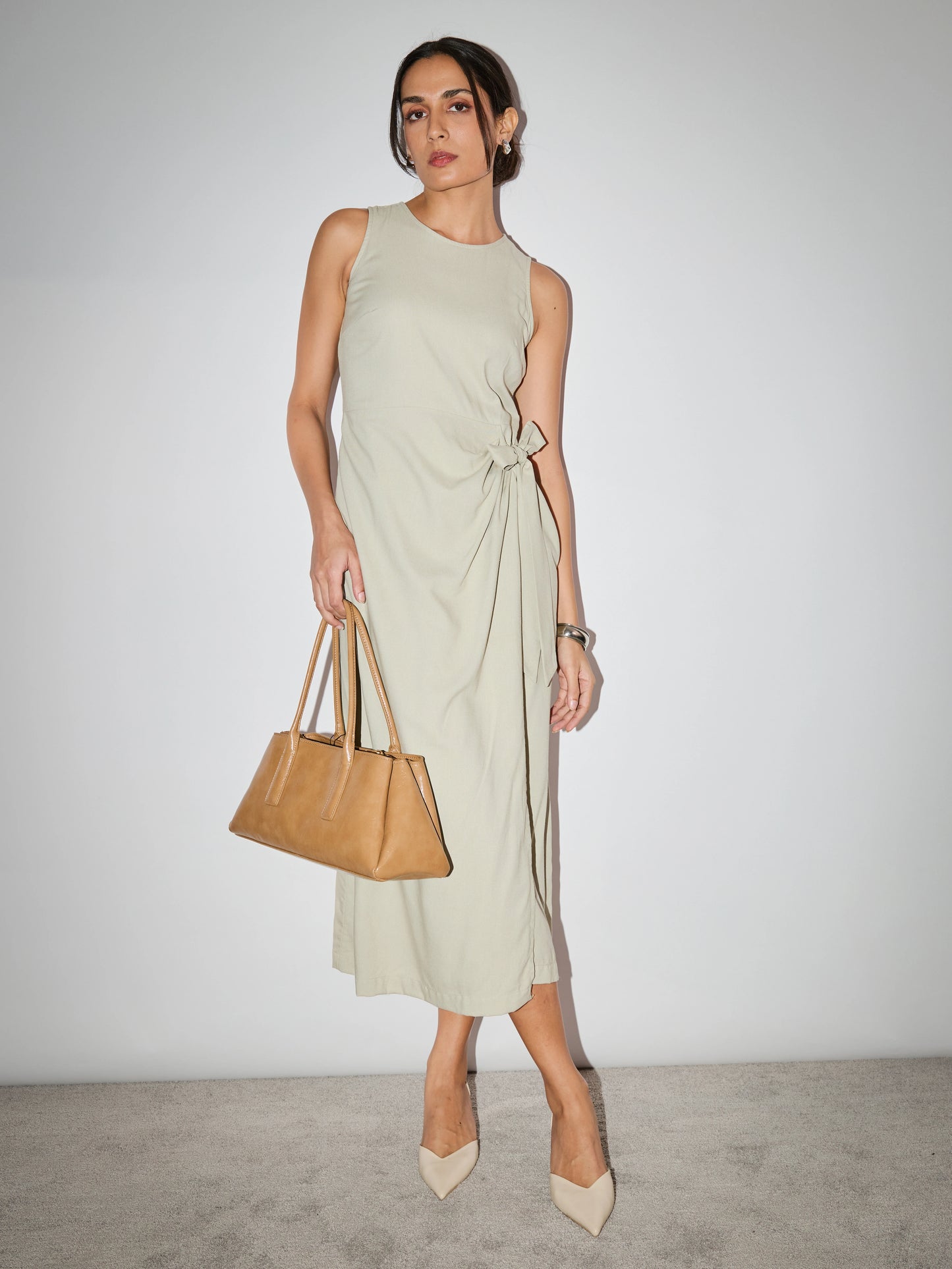 Sandy Linen Dress - Sage Green