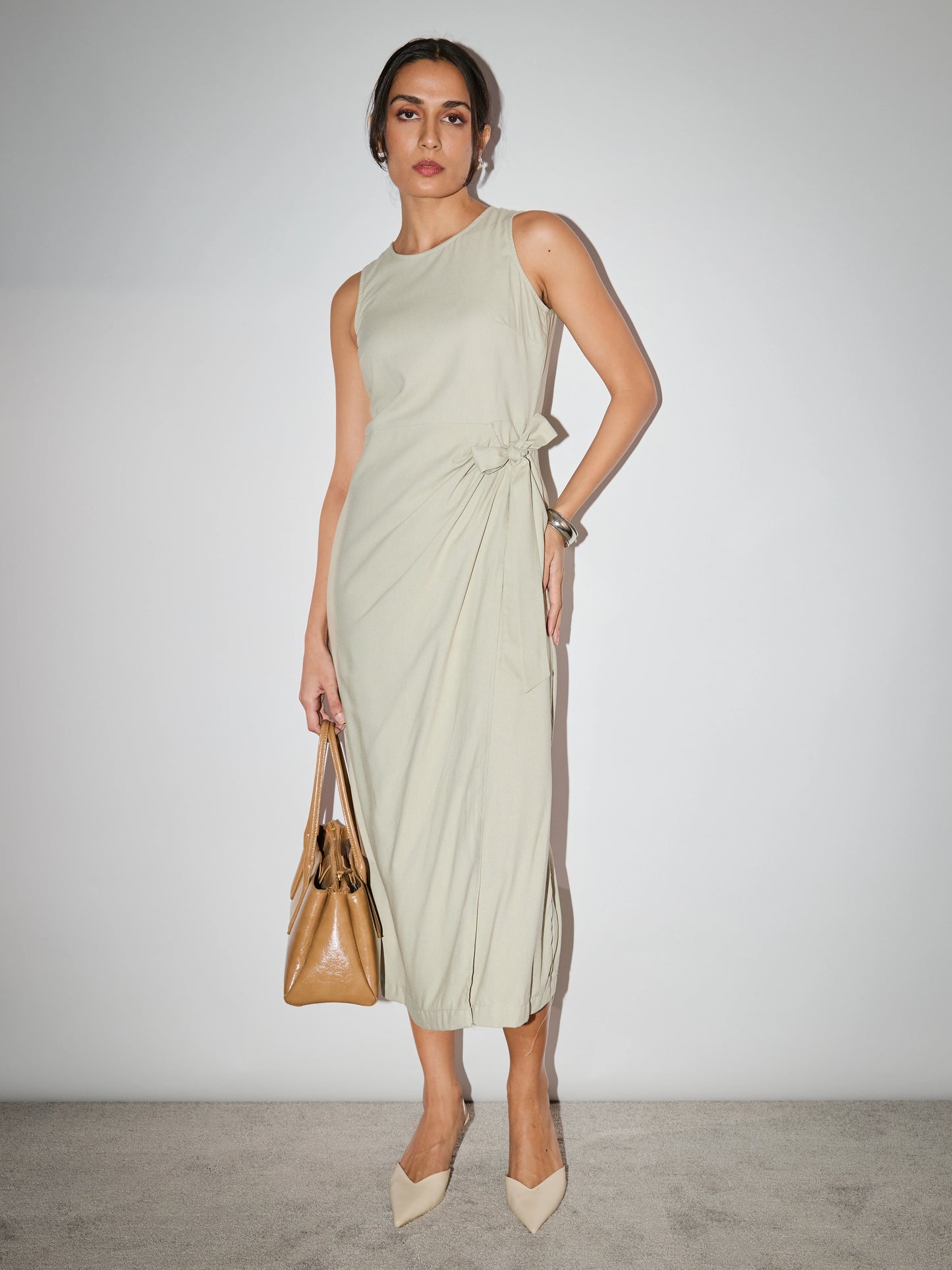 Sandy Linen Dress - Sage Green