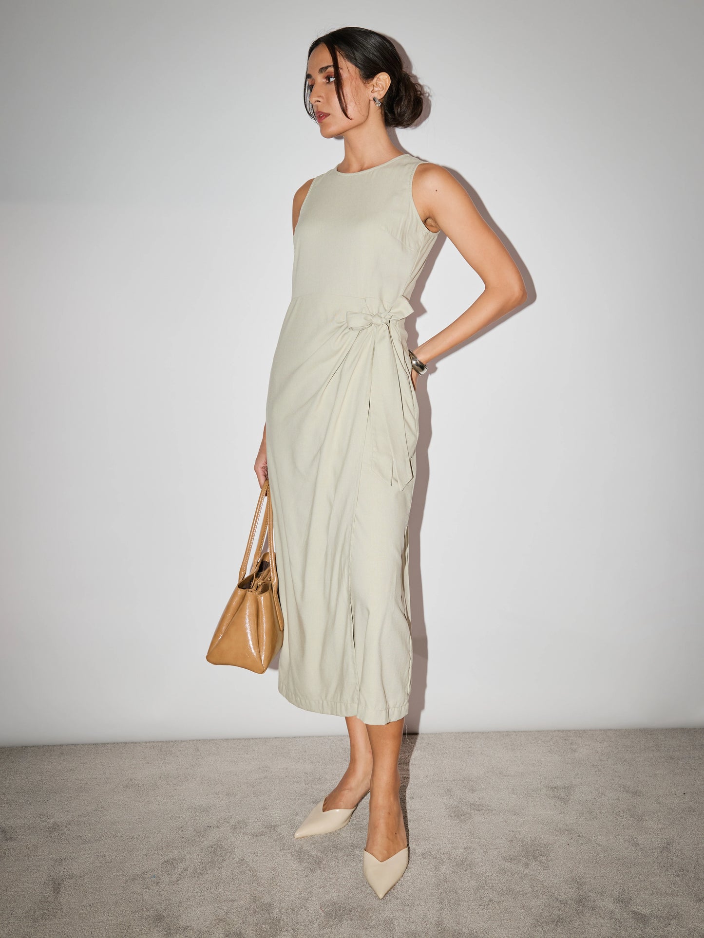 Sandy Linen Dress - Sage Green