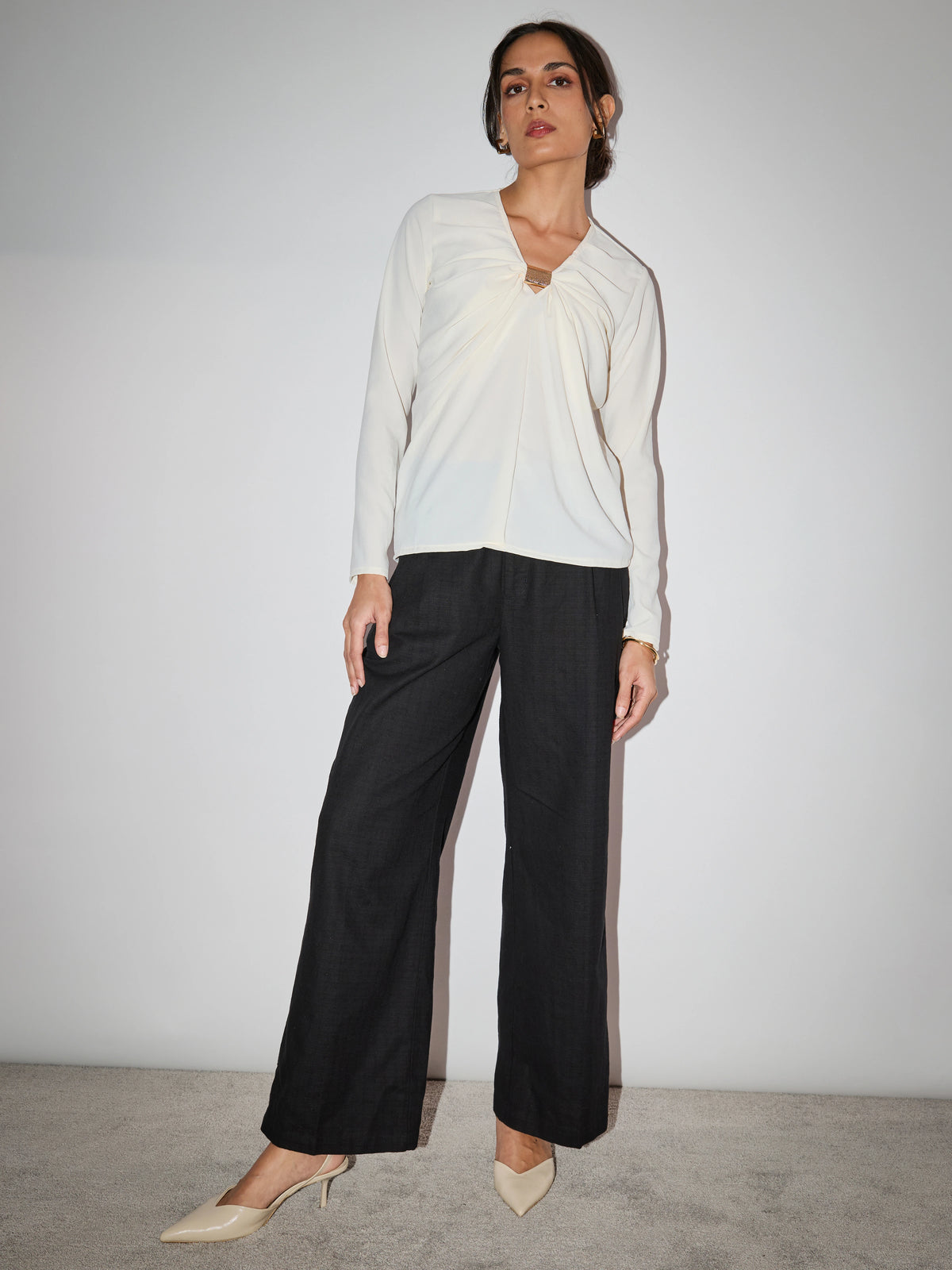 Roseta CrepeSway™ Top - Milky White