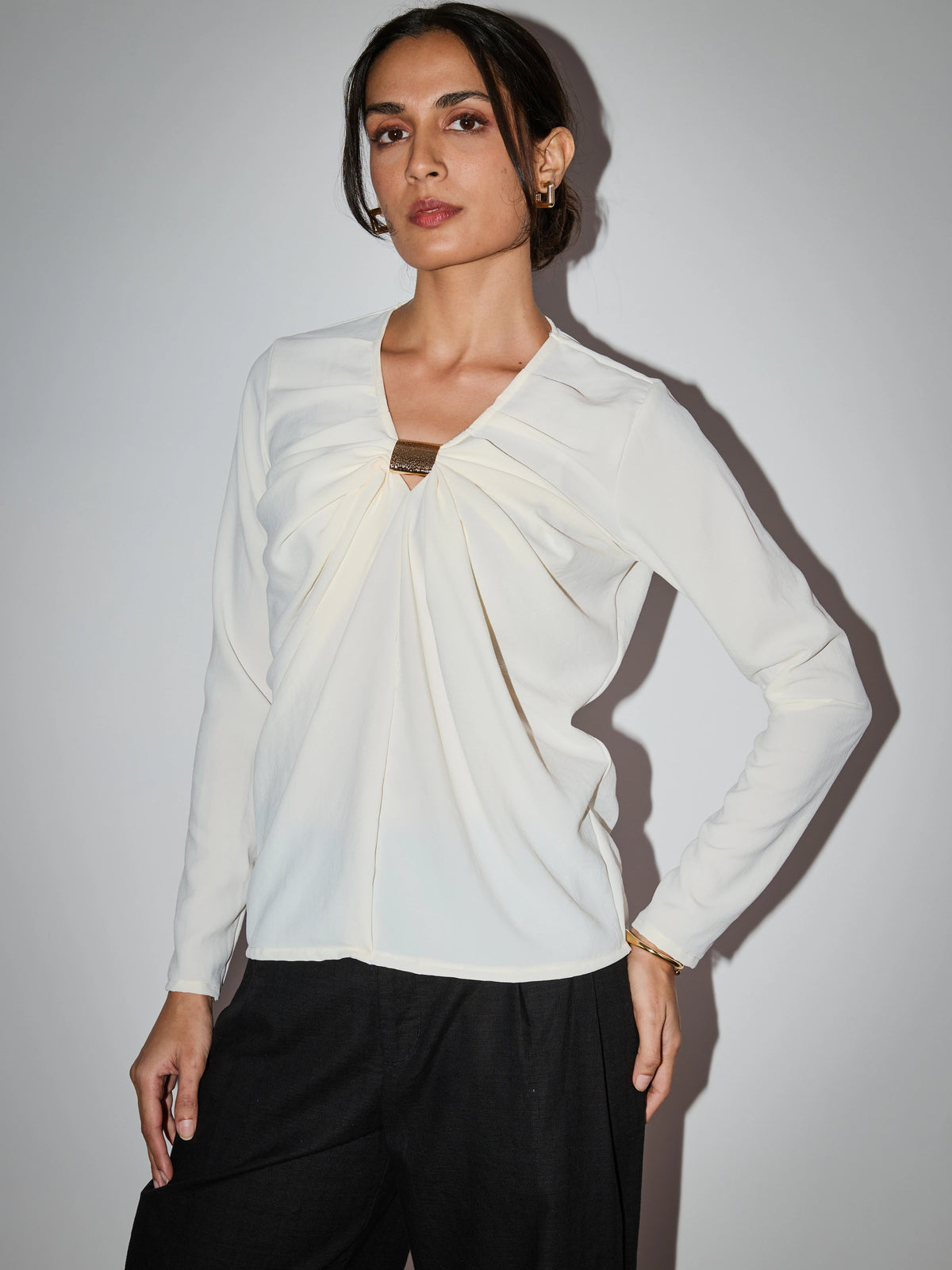 Roseta CrepeSway™ Top - Milky White