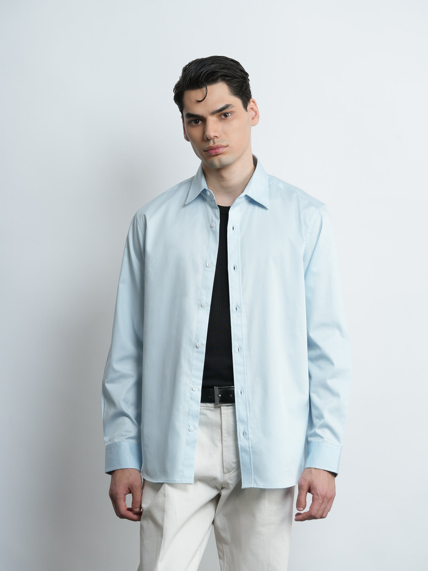 Cotton Satin Classic Fit - Skyline Blue