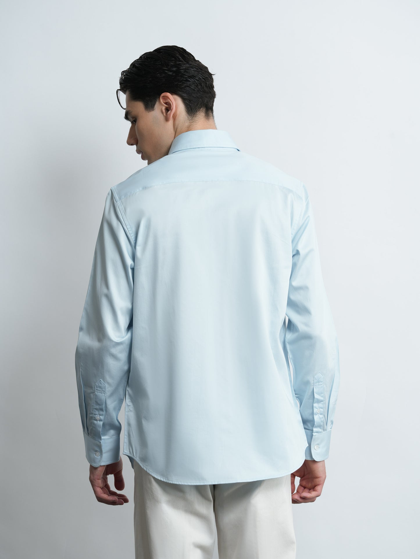 Cotton Satin Classic Fit - Skyline Blue