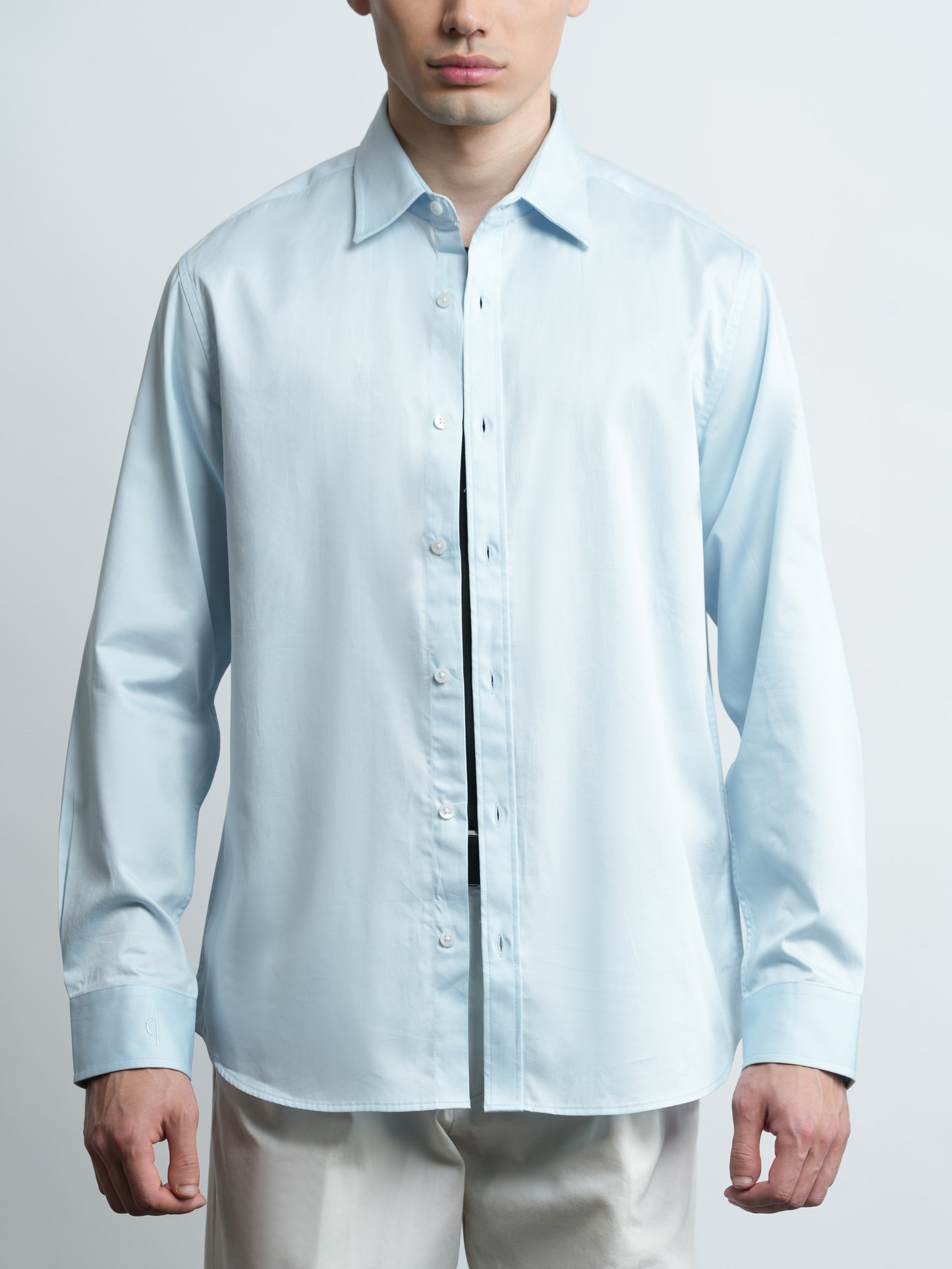 Cotton Satin Classic Fit - Skyline Blue