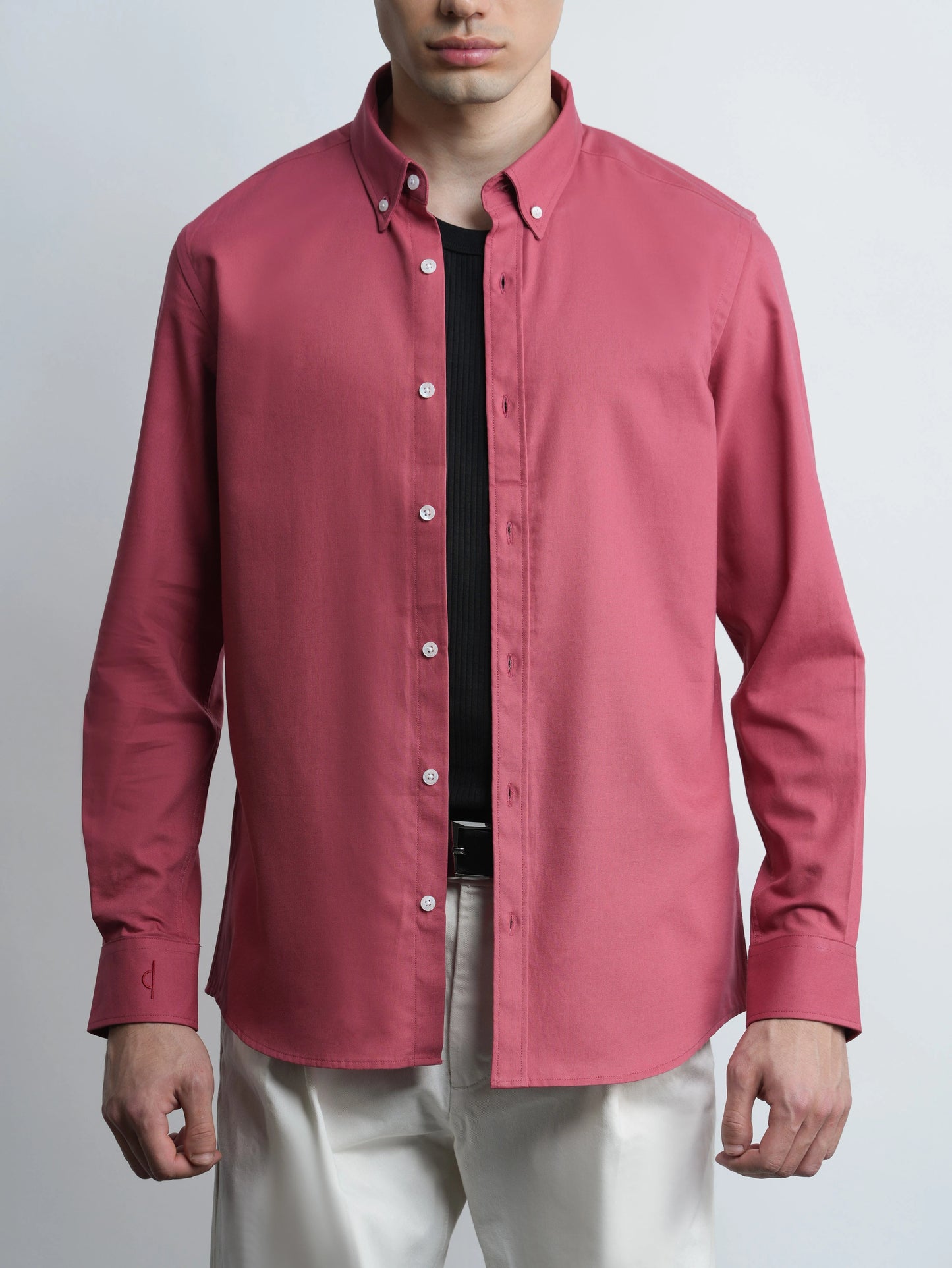 Buttoned Up Affair - Carrot Pink Cotton Slim Fit Shirt