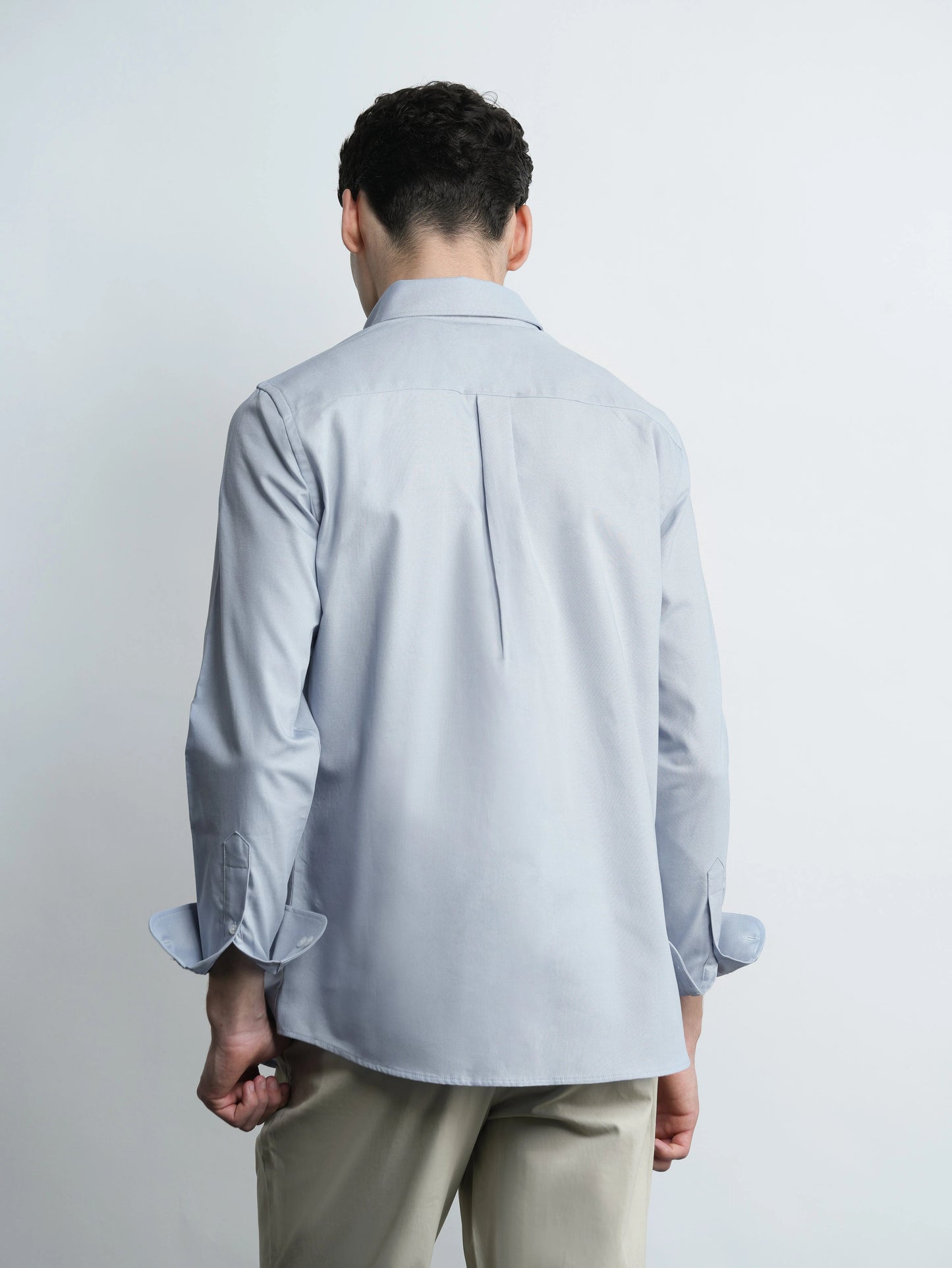 Cotton Oxford - Pastel Blue Slim Fit Shirt