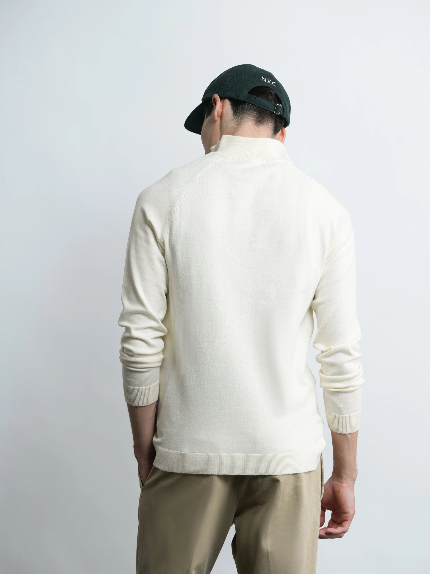 Ridge Half Zip Pullover - Cream