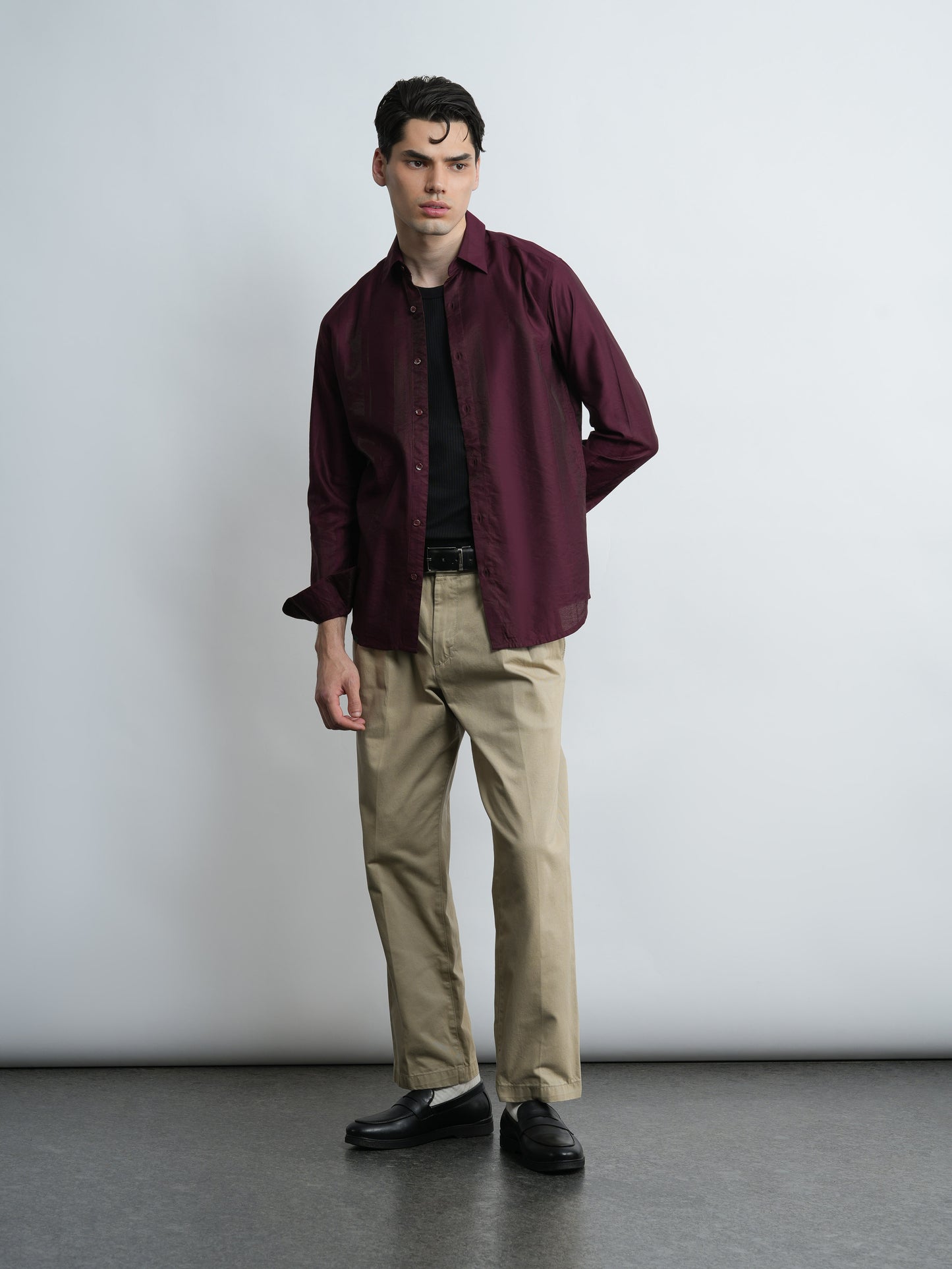 Midnight Lane Shirt Slim Fit - Burgundy