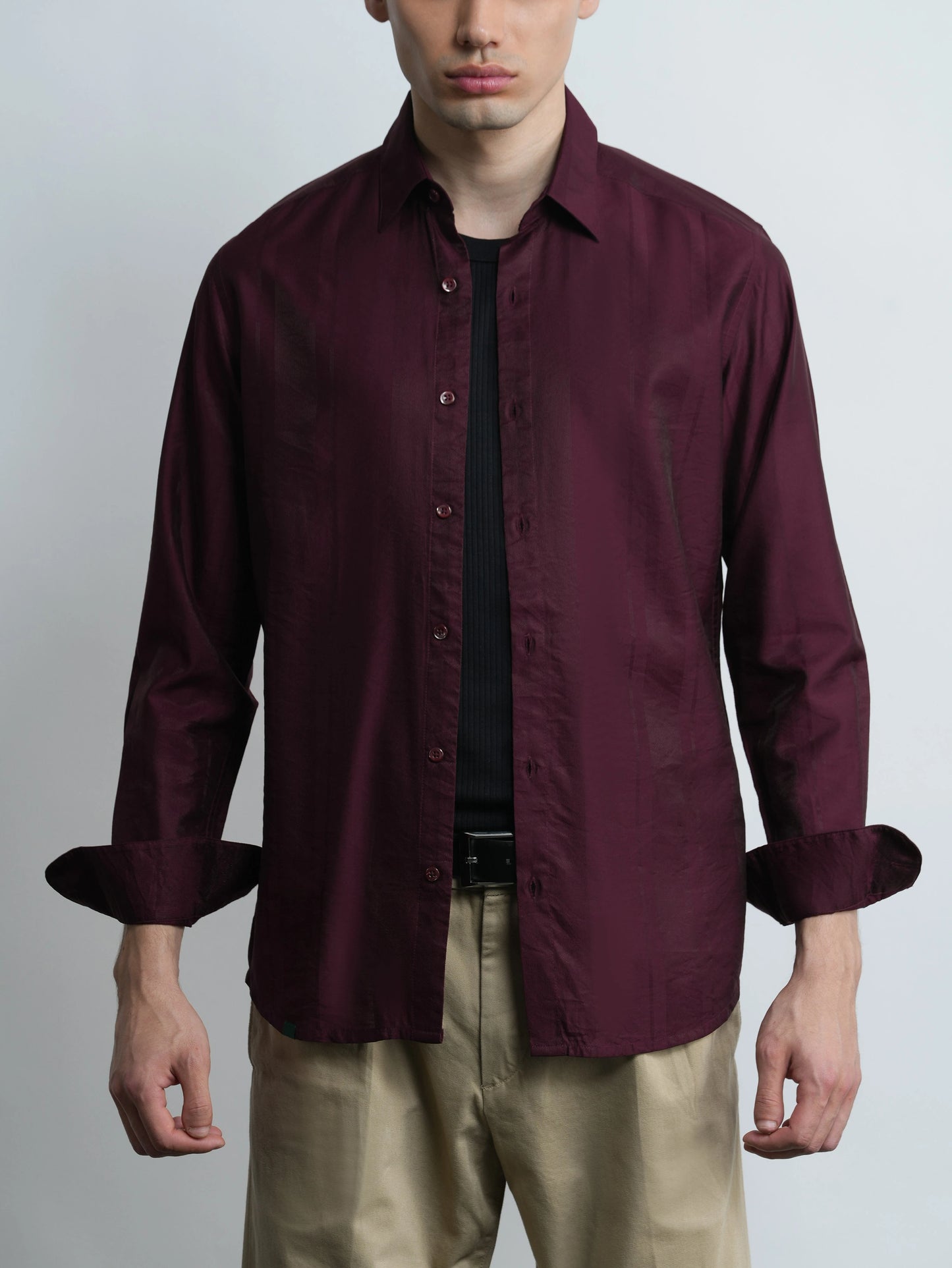 Midnight Lane  - Burgundy Slim Fit Shirt