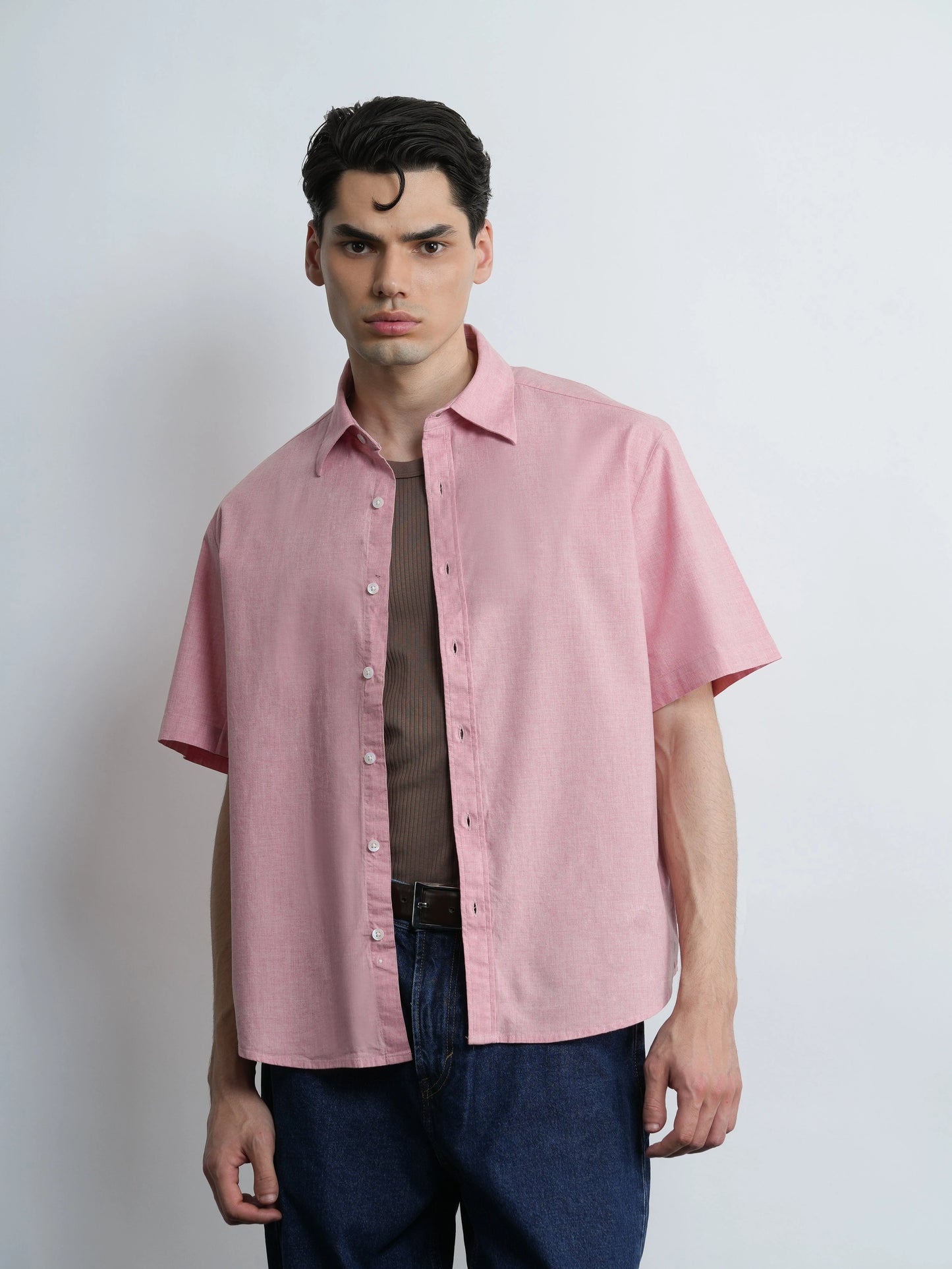 Coral Pink Relaxed Fit Shirt