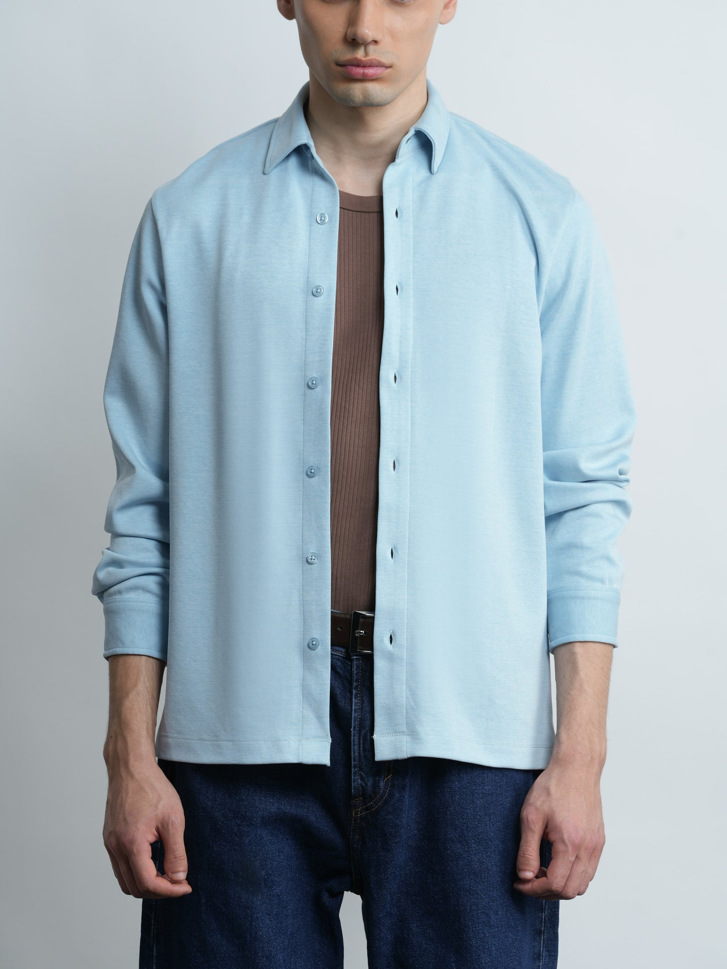 Mercer Knit Shirt - Sky Blue