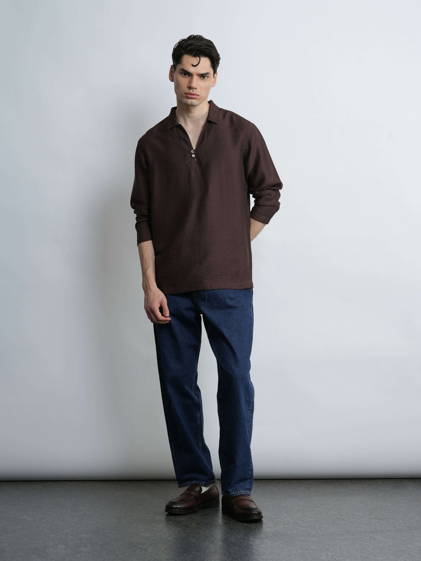 Vantage shirt - Mocha Relaxed Fit
