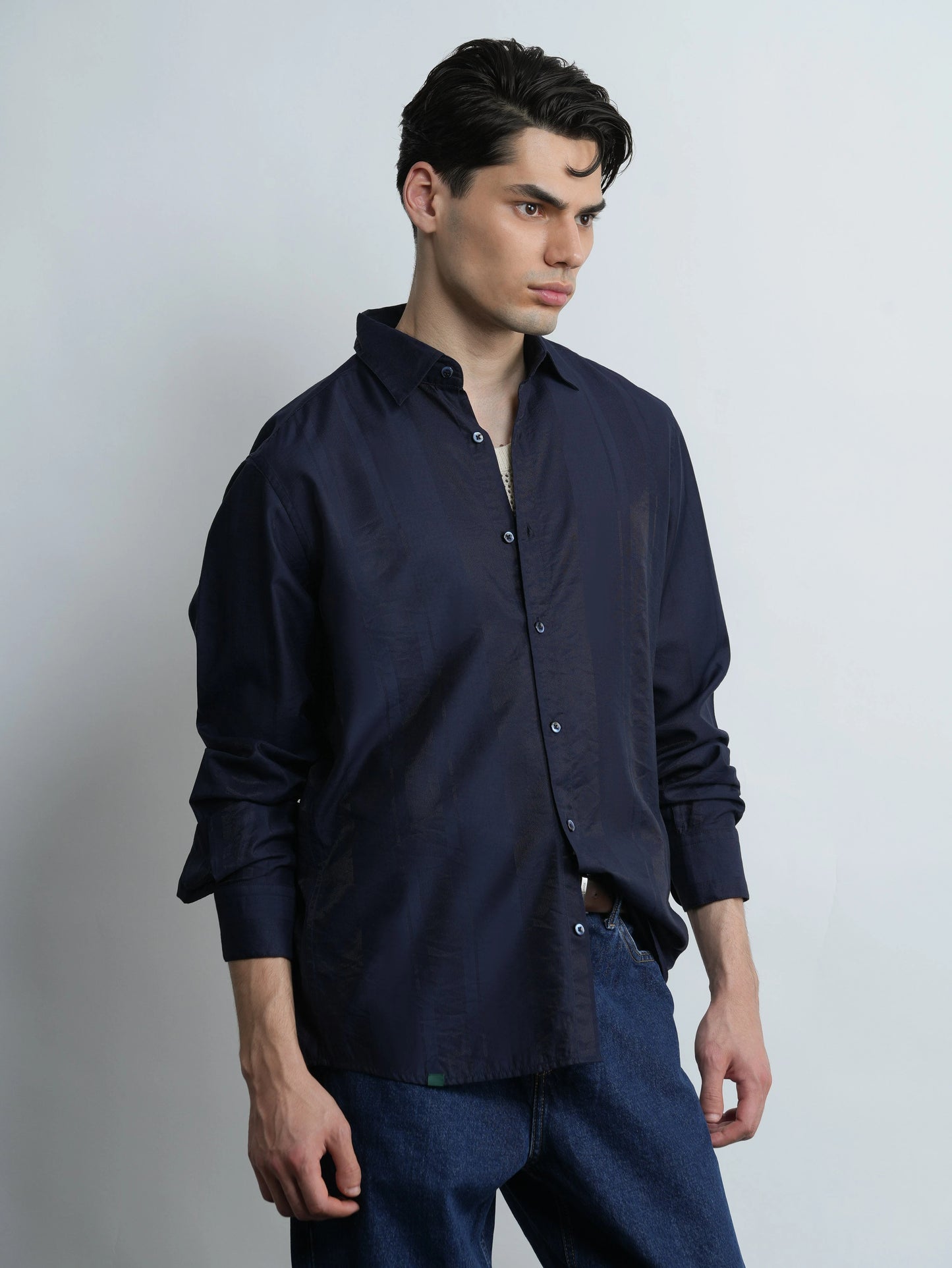 Midnight Lane - Navy Slim Fit Shirt