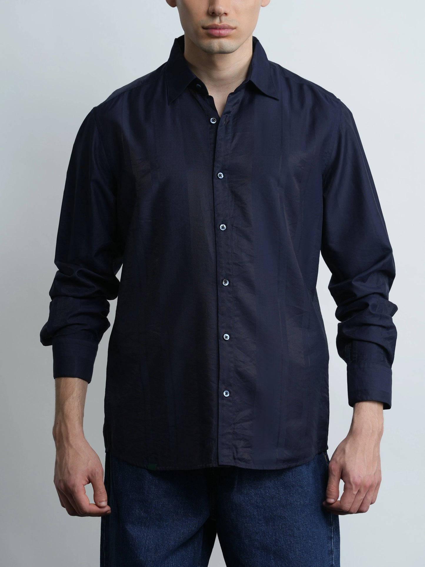 Midnight Lane - Navy Slim Fit Shirt