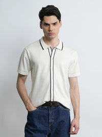 Accented Knit Shirt - Ecru
