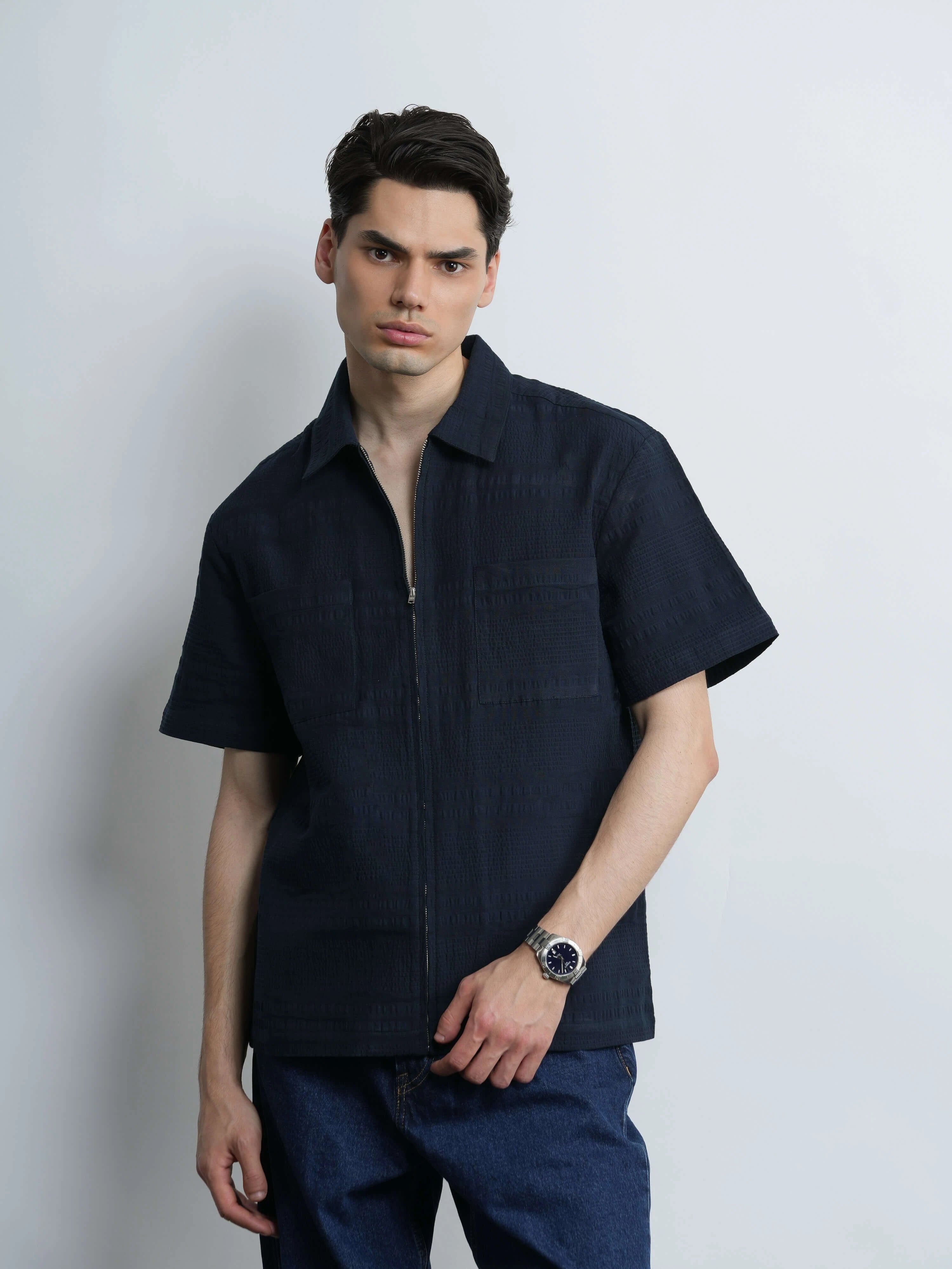 Weekender Cotton Zip Shirt Relaxed Fit