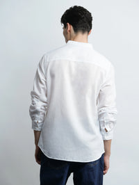 Kensington  - White Linen Relaxed Fit Shirt