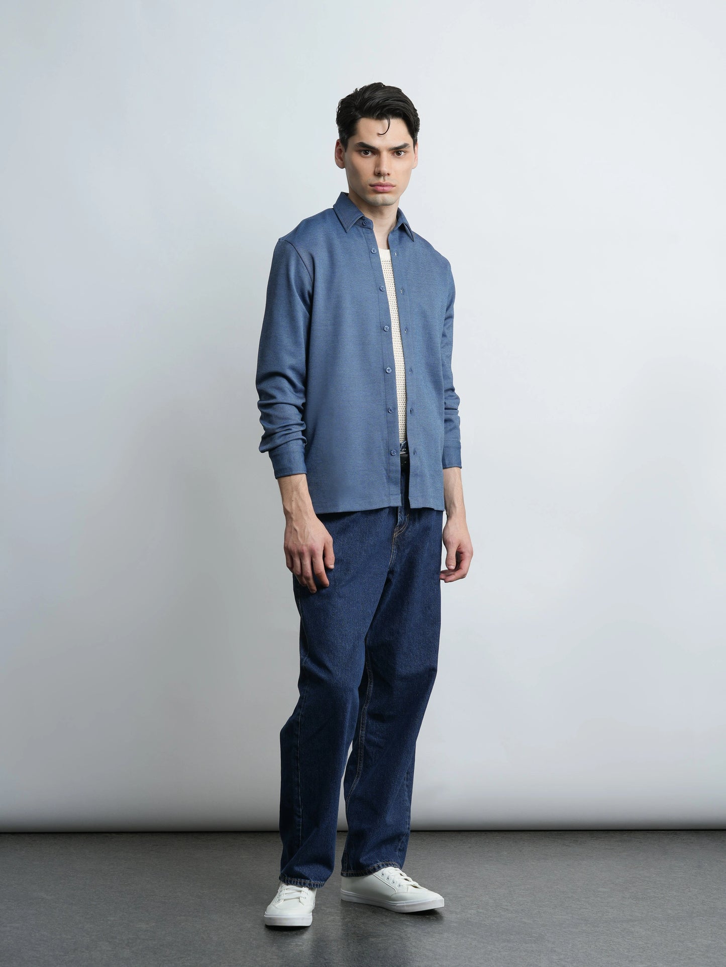 Mercer Knit Shirt - Denim Blue