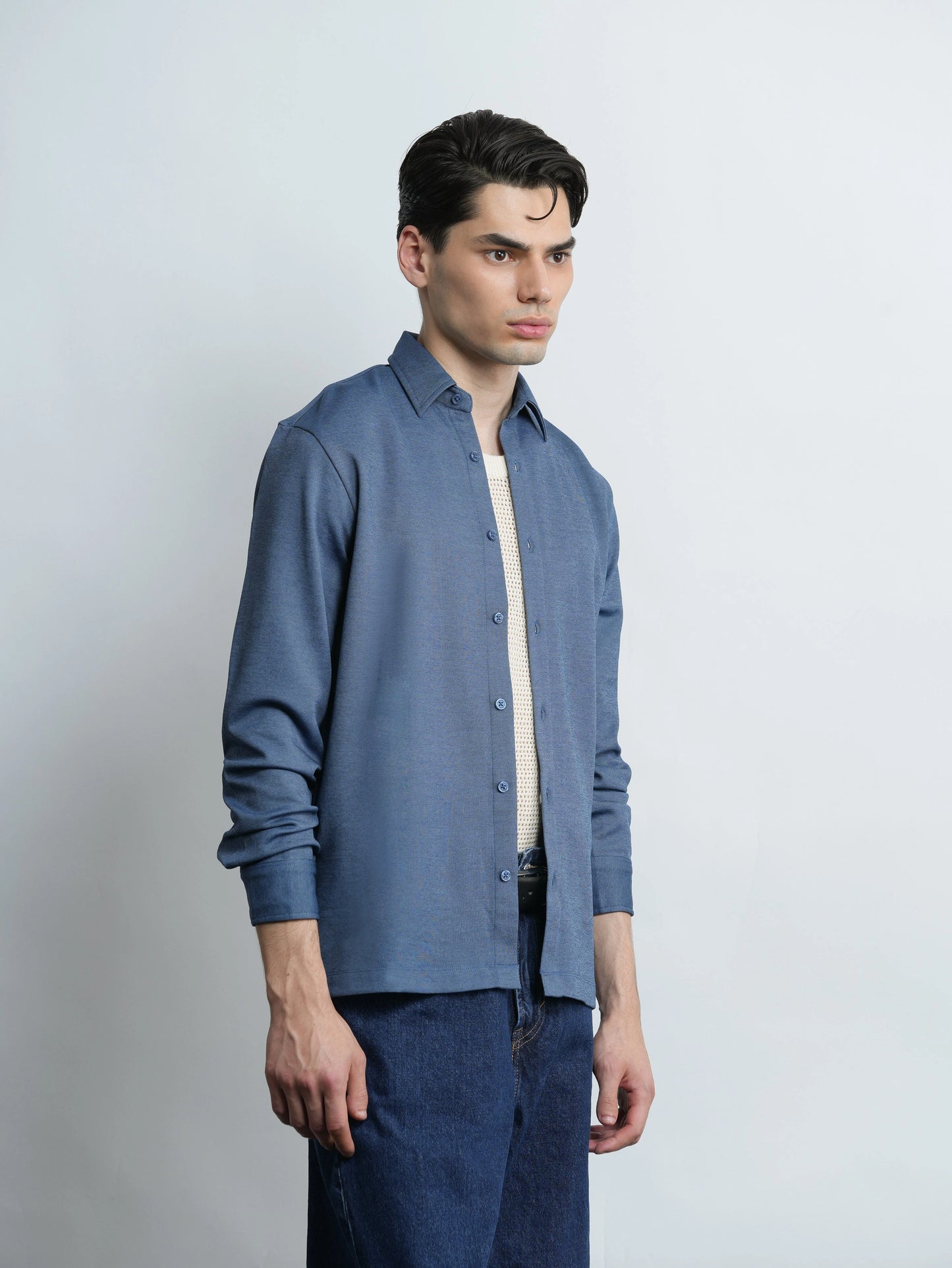 Mercer Knit Shirt - Denim Blue