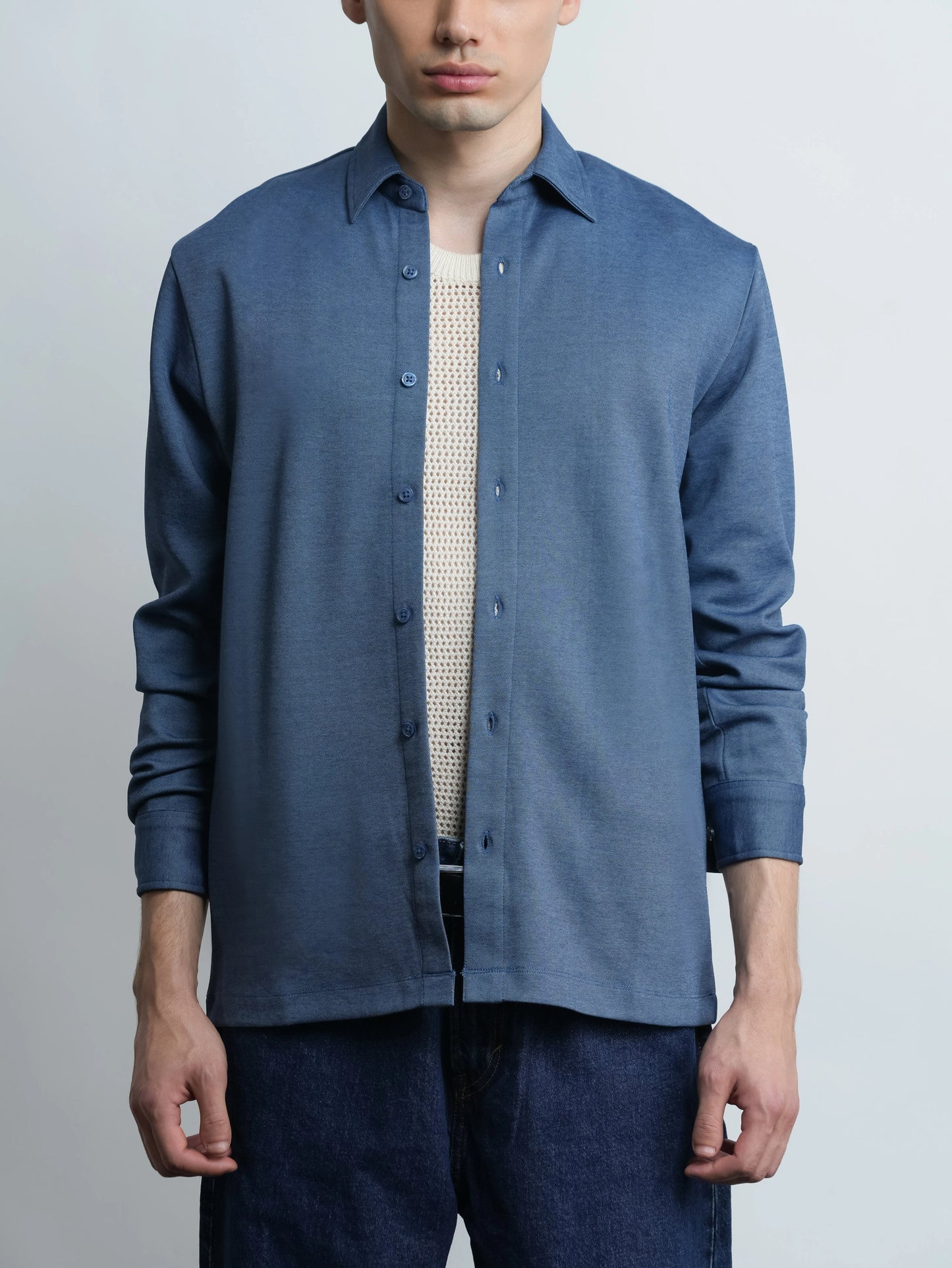 Mercer Knit Shirt - Denim Blue