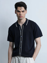 Accented Knit Shirt - Navy