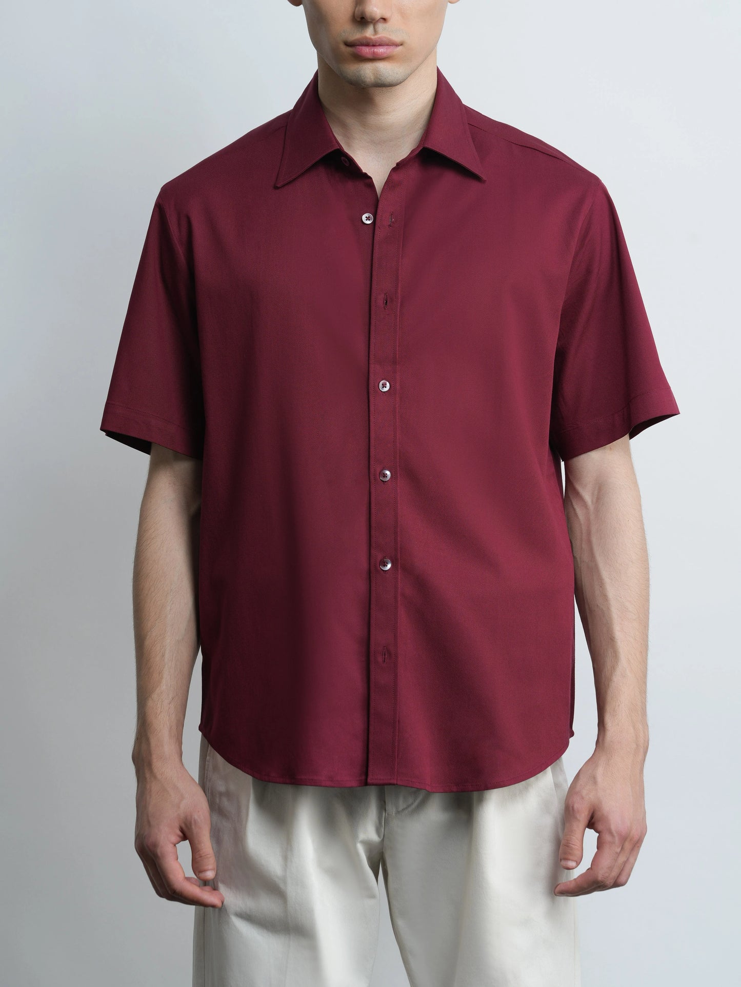 Burgundy Relaxed Fit Tencel™ Shirt
