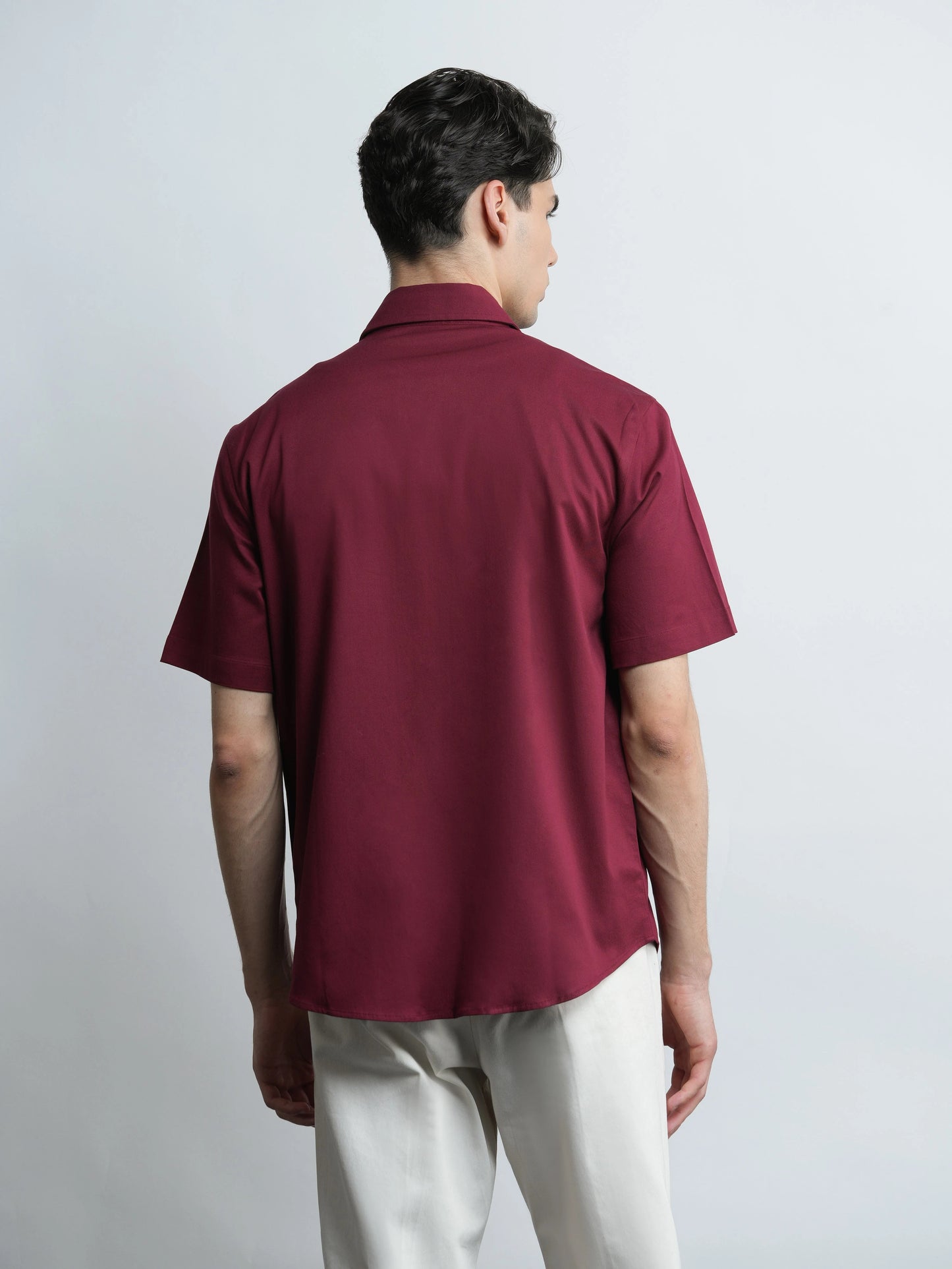 Burgundy Relaxed Fit Tencel™ Shirt