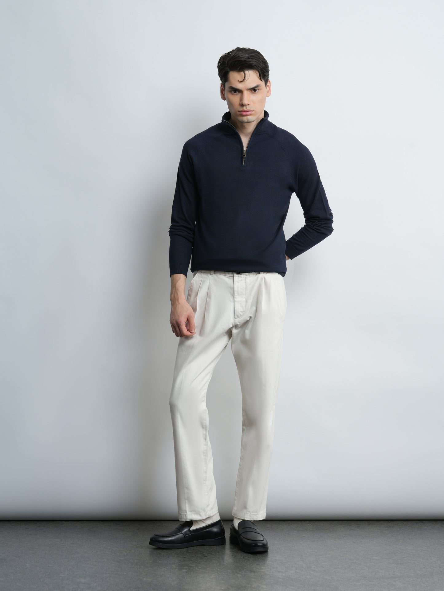 Ridge Half Zip Pullover - Navy