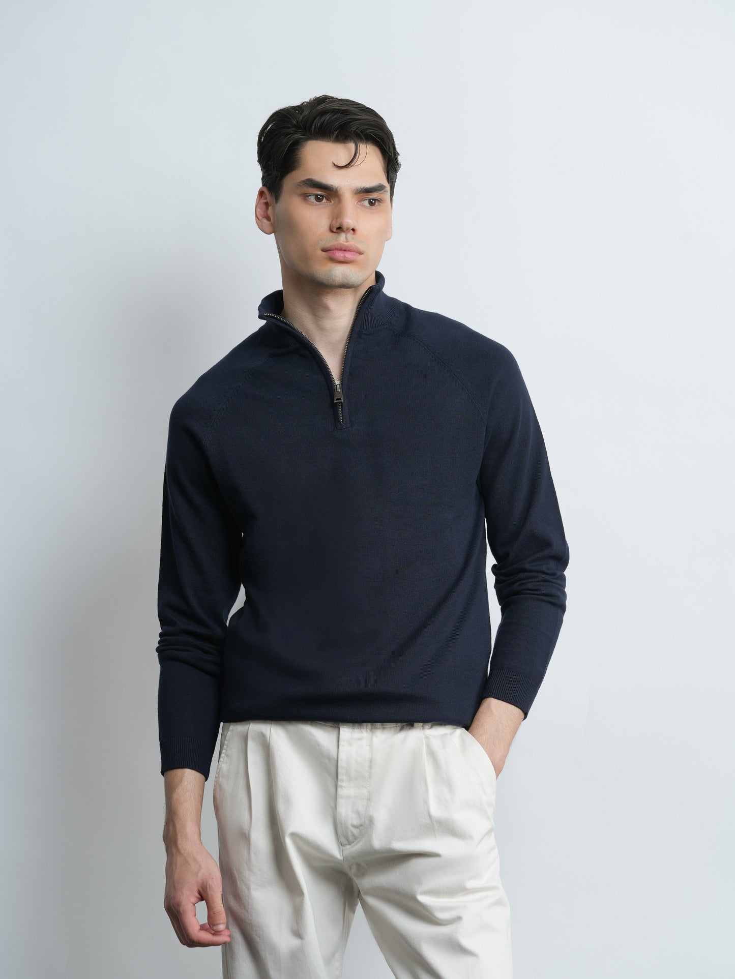 Ridge Half Zip Pullover - Navy