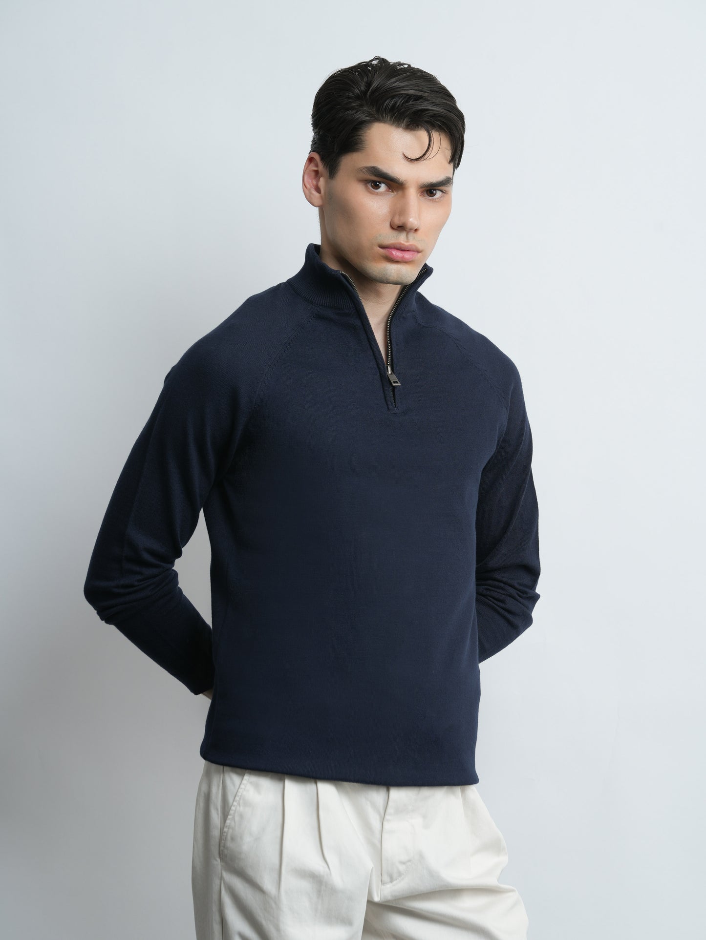 Ridge Half Zip Pullover - Navy