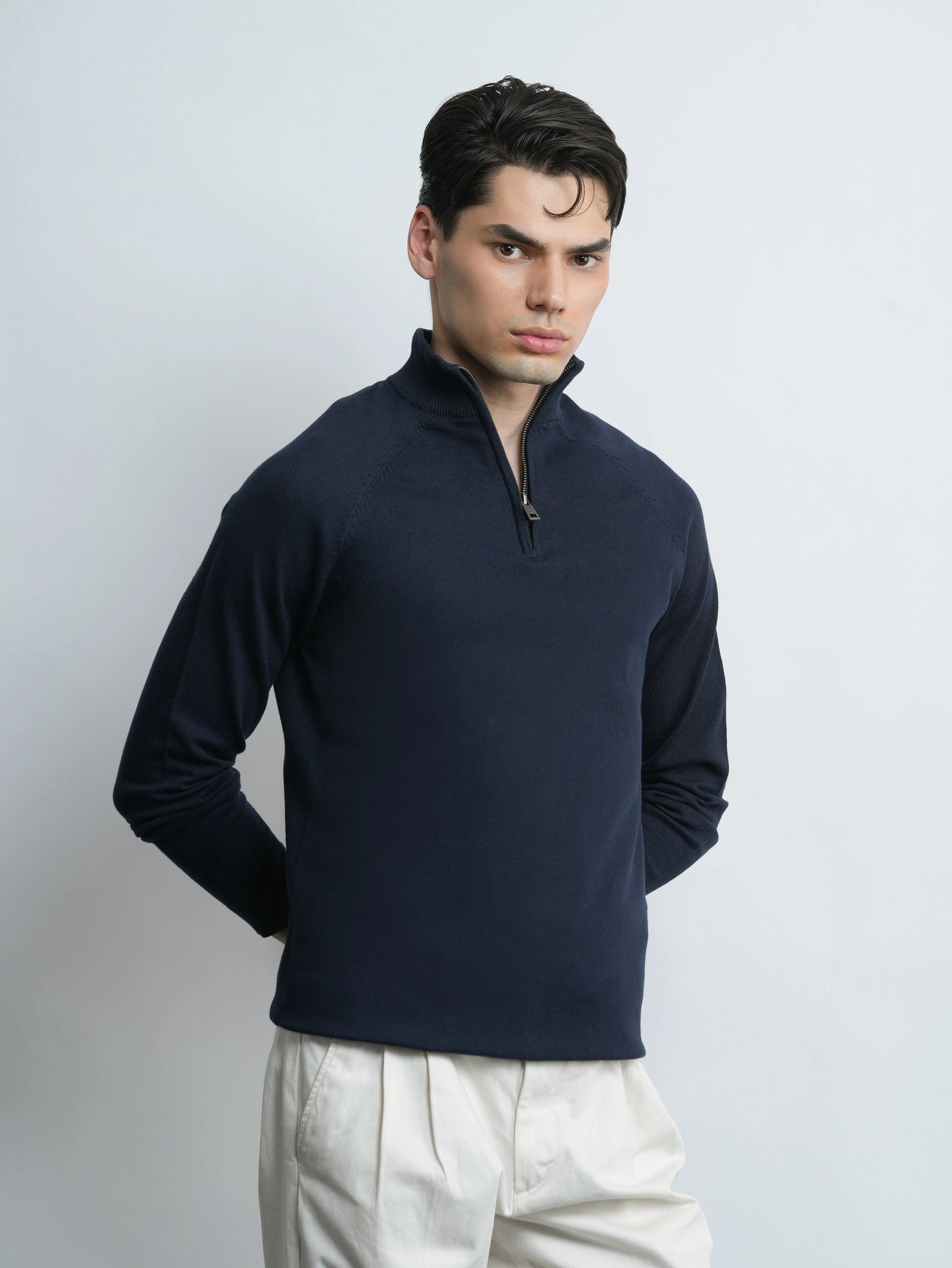 Ridge Half Zip Pullover - Navy