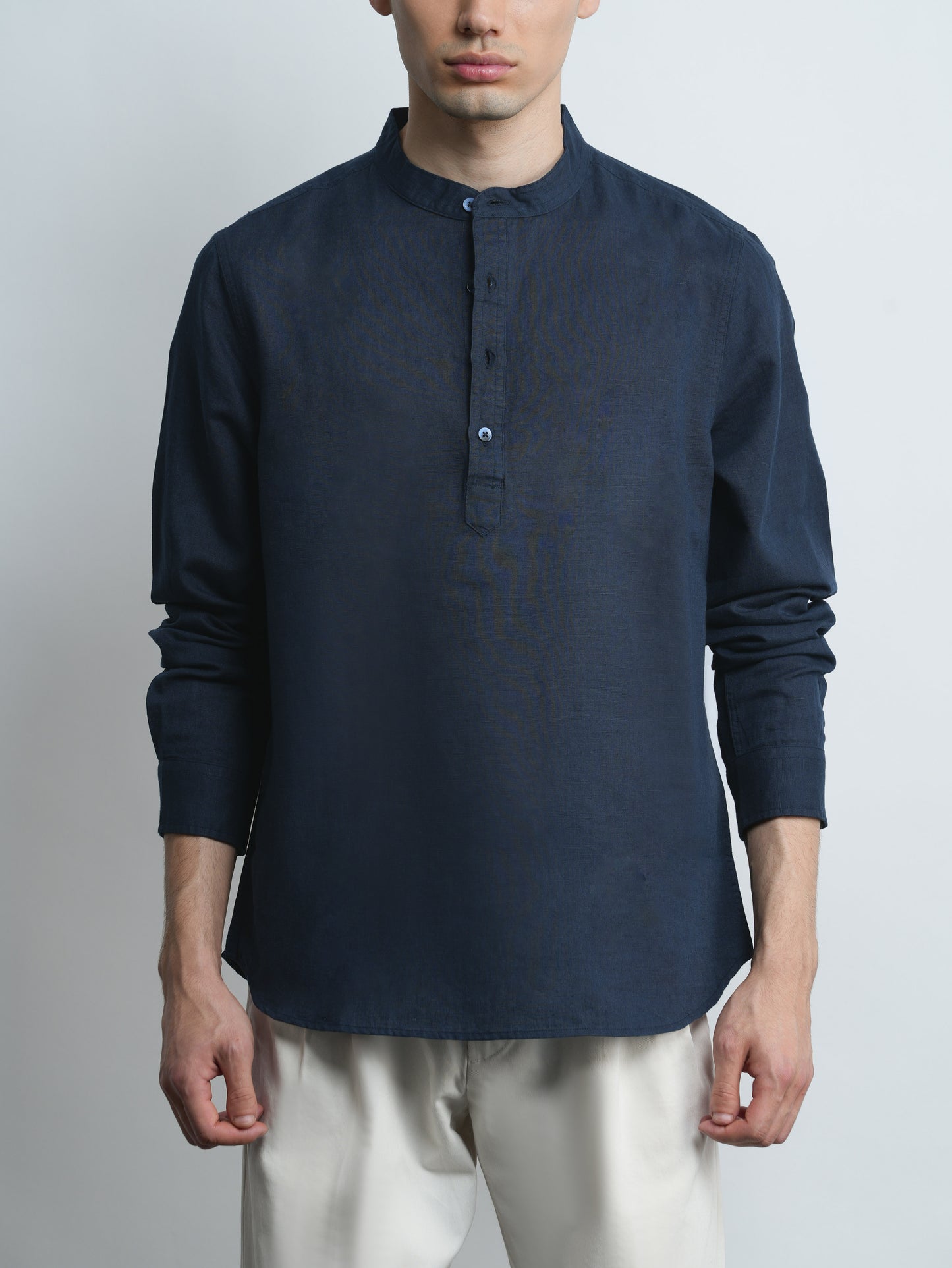 Kensington Linen Relaxed Shirt - Navy